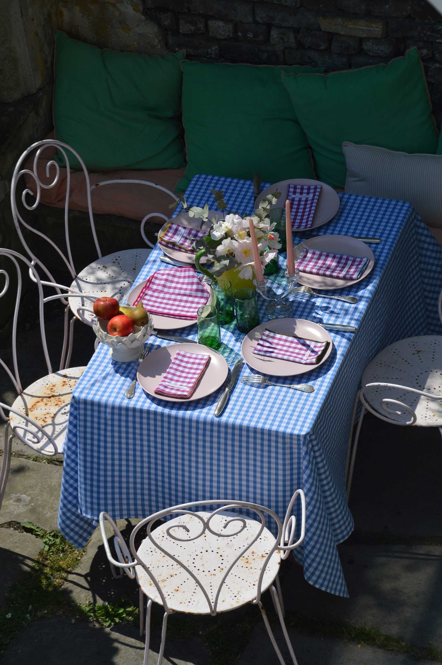 Serviettes de table vichy Aubergine