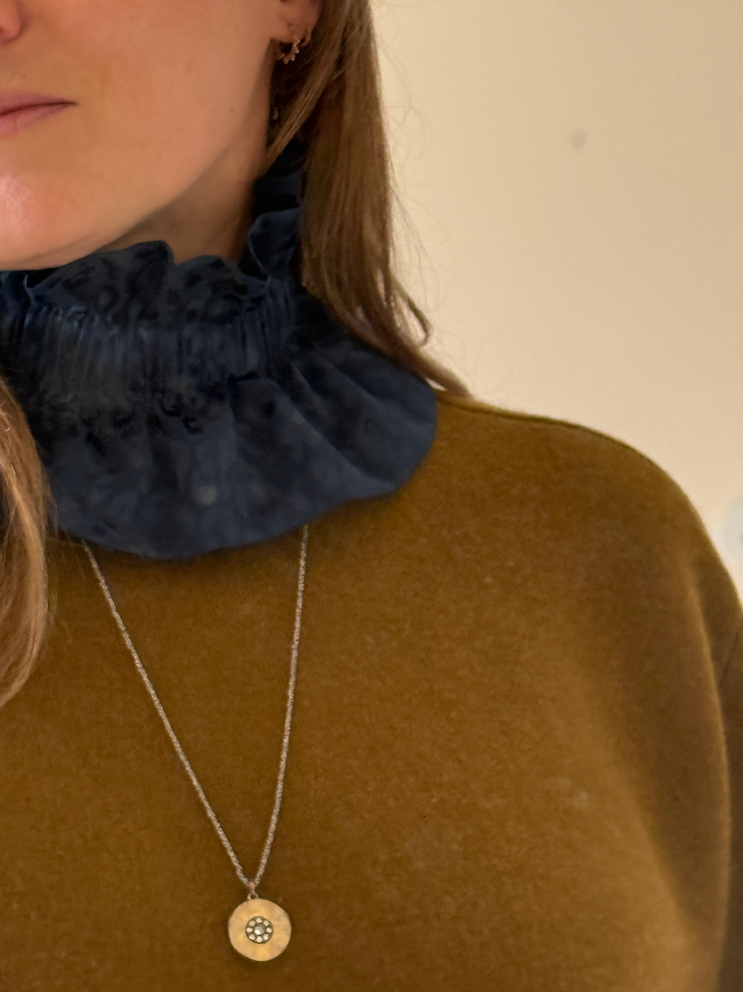 Col Satin Léopard Bleu nuit