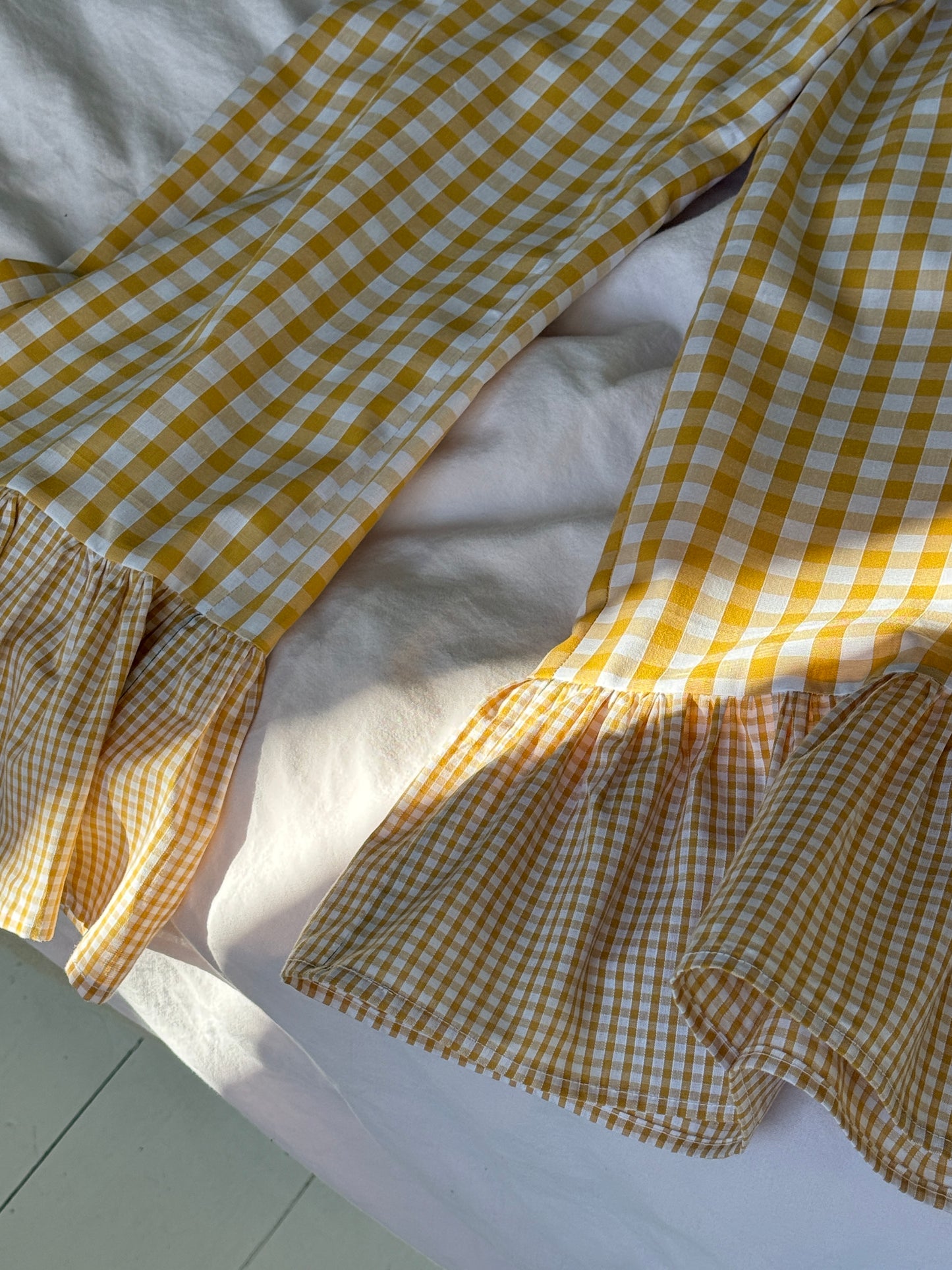 Pantalon vichy à volants