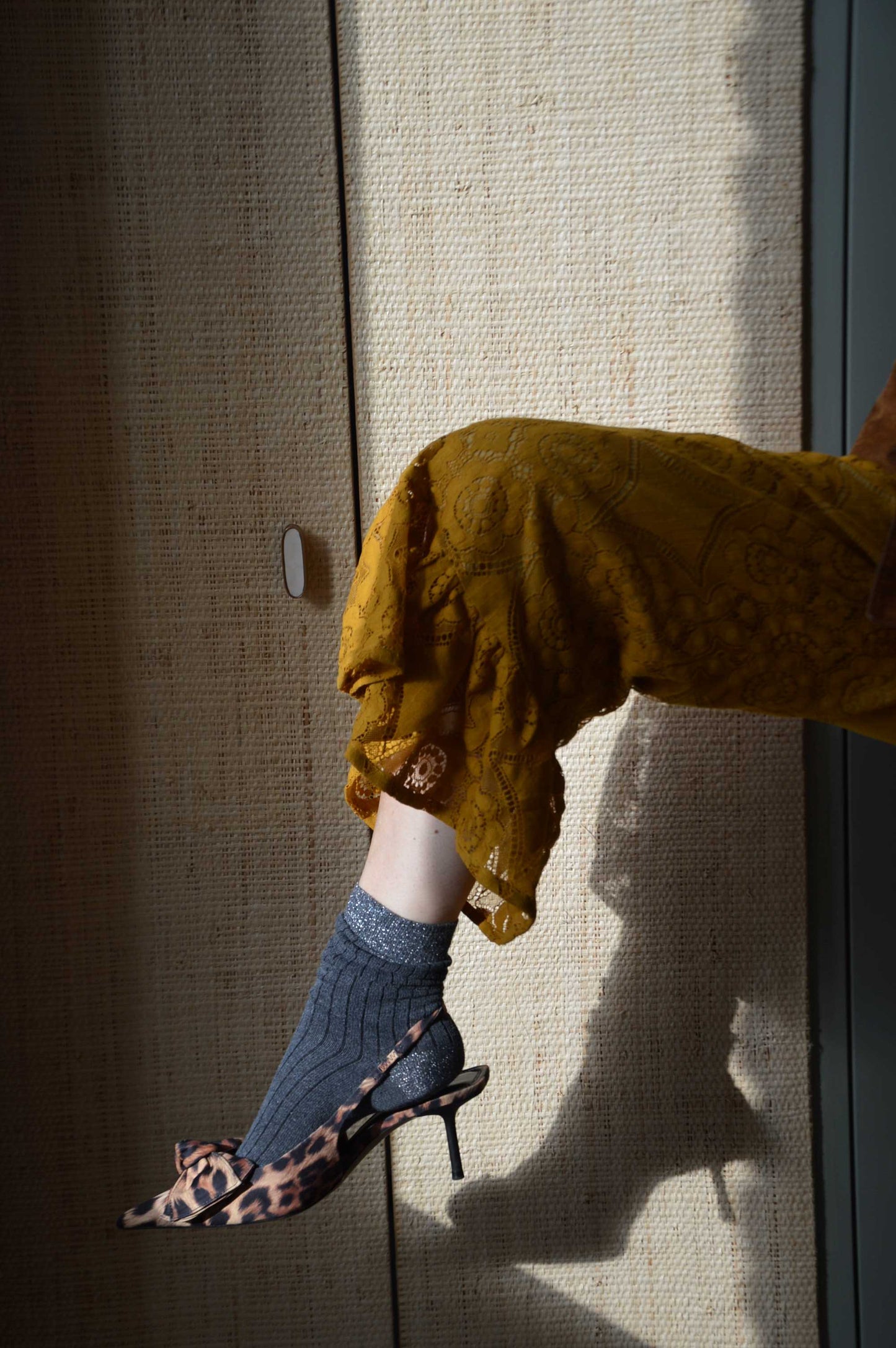 Pantalon Jeu de dentelle moutarde