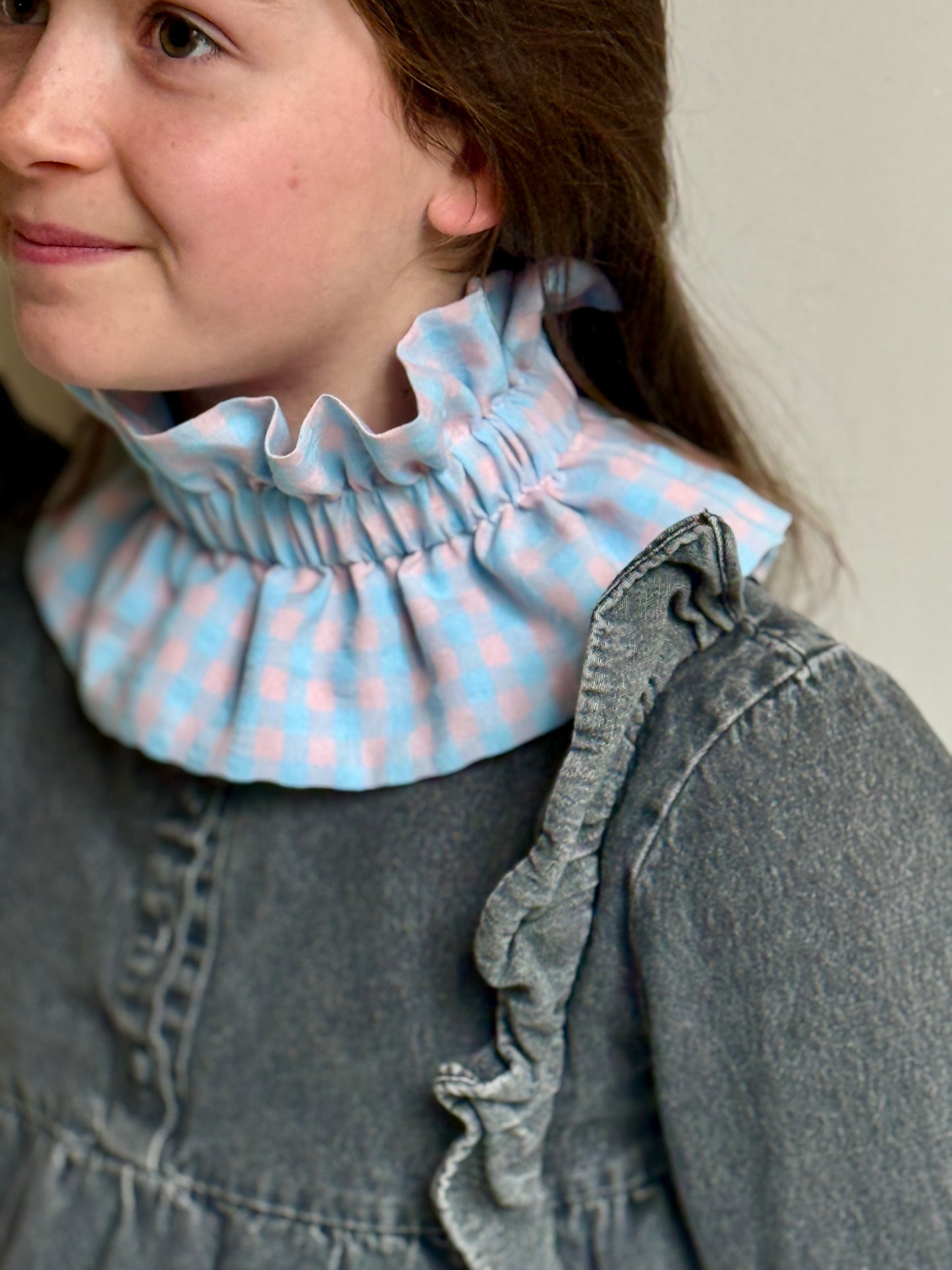 Col vichy Sorbet Bleu glacier et Rose