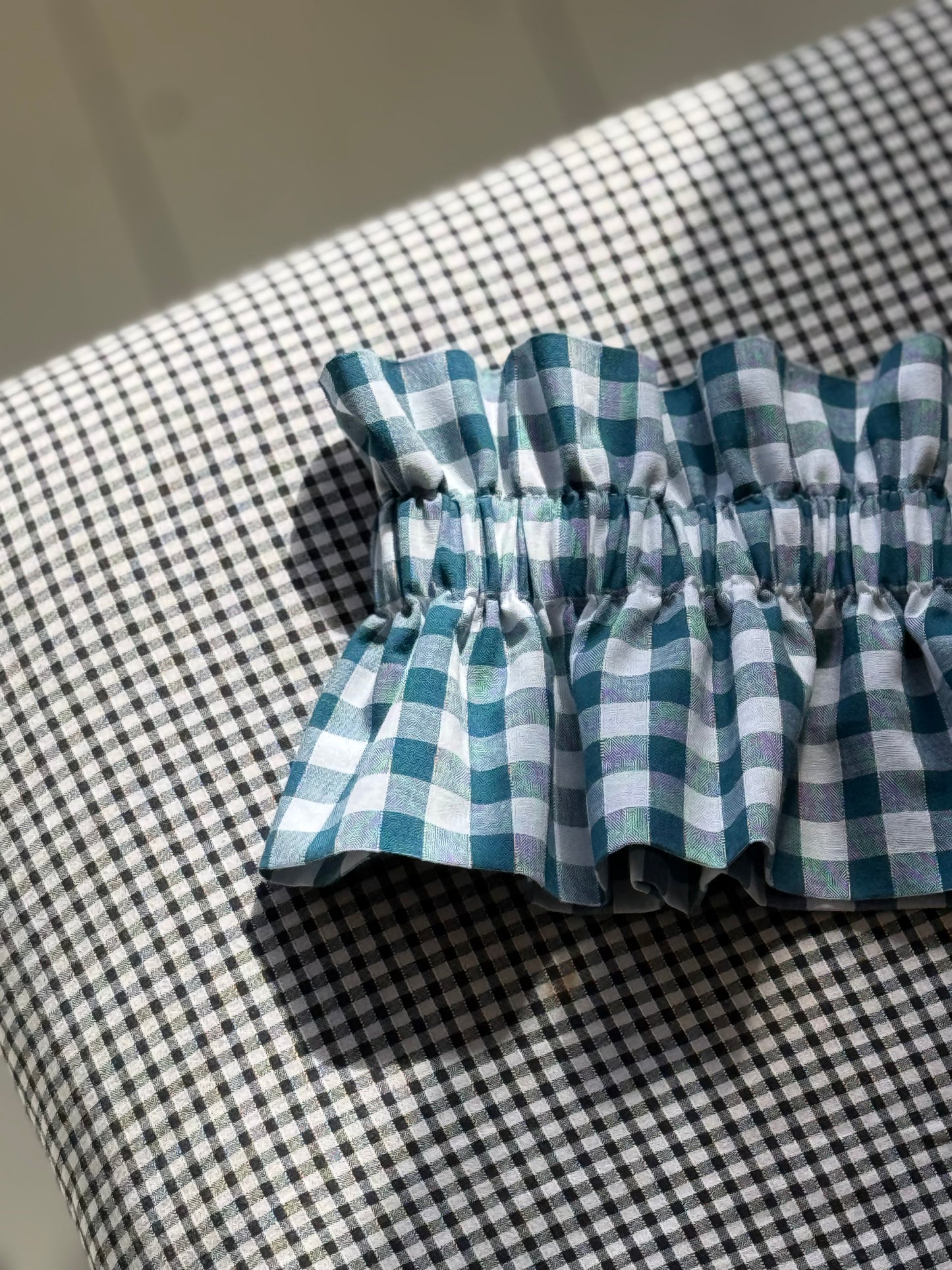 Col vichy Bleu canard