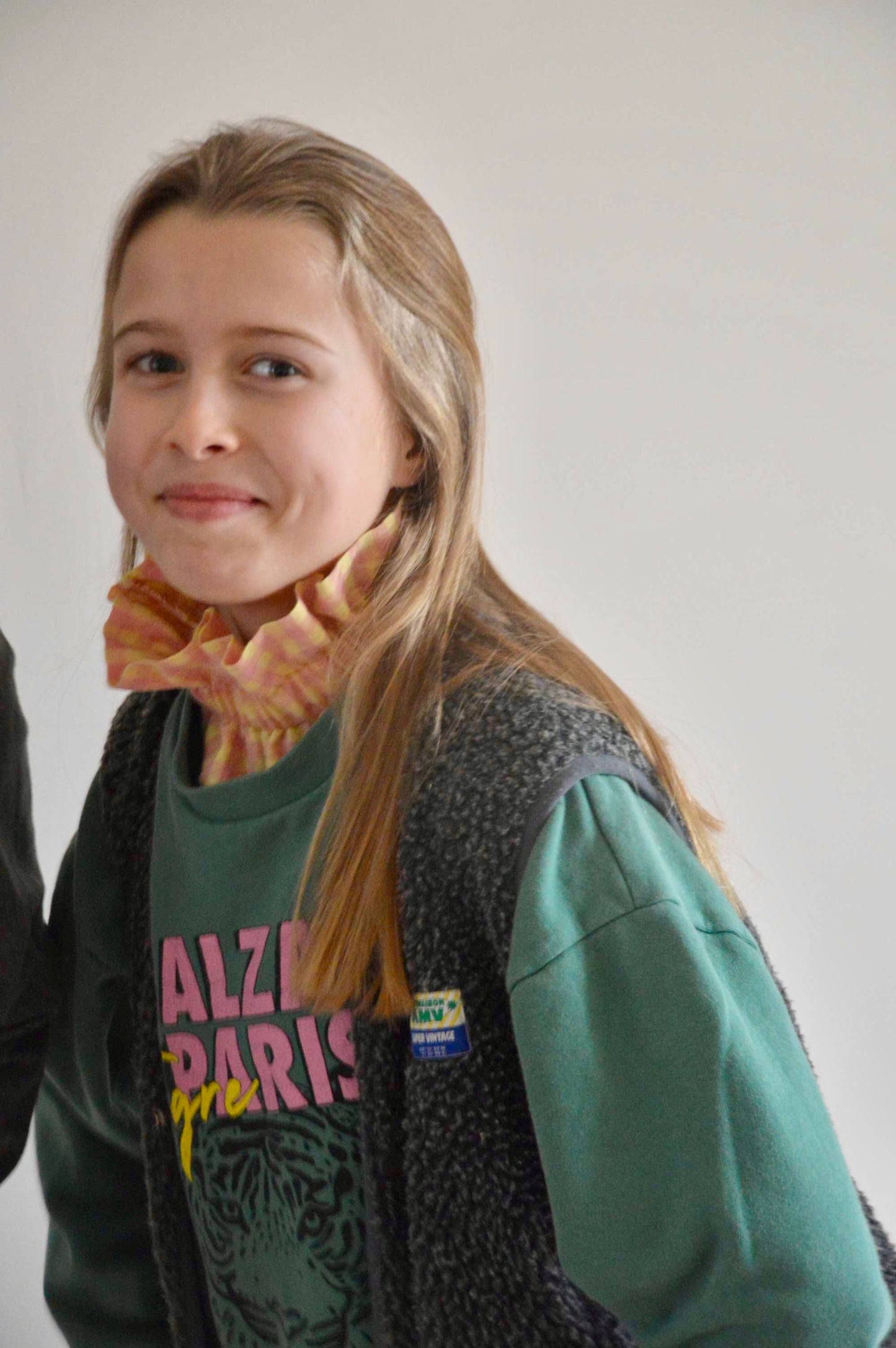 Col vichy Sorbet Rose  et Jaune