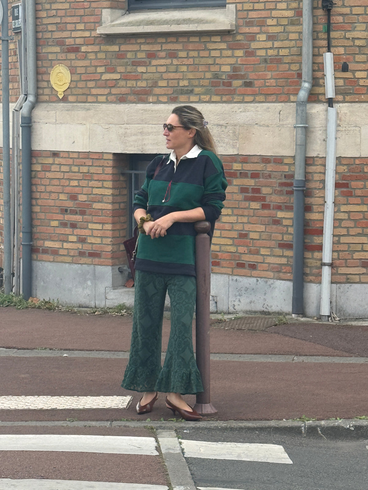 Pantalon Jeu de dentelle vert bouteille
