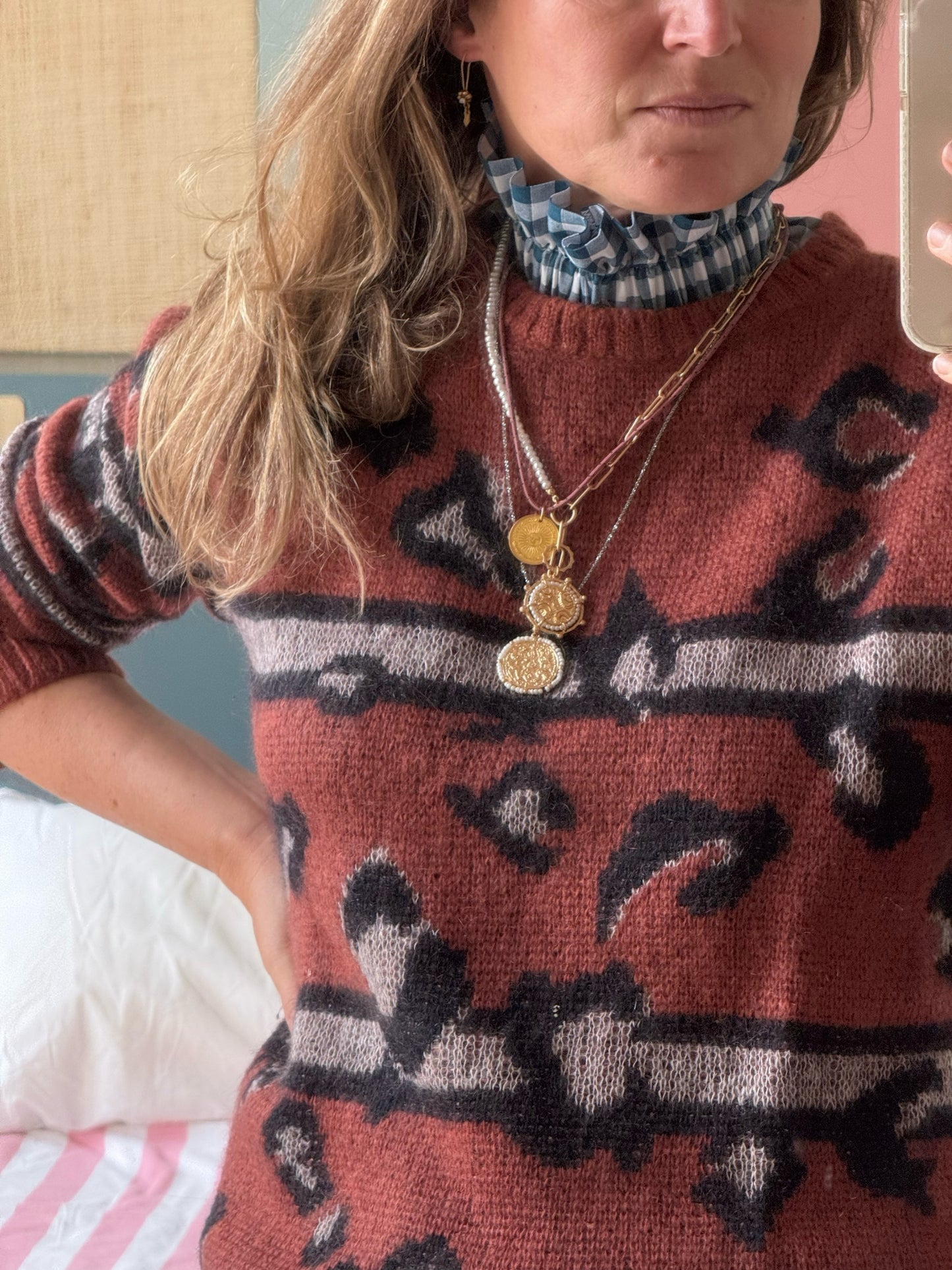 Col vichy Bleu canard