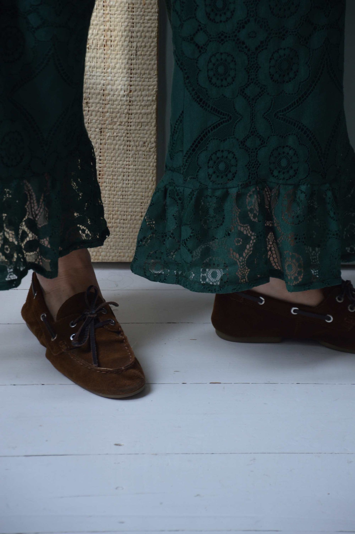 Pantalon Jeu de dentelle vert bouteille