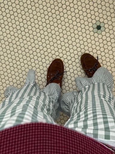 Pantalon vichy à volants
