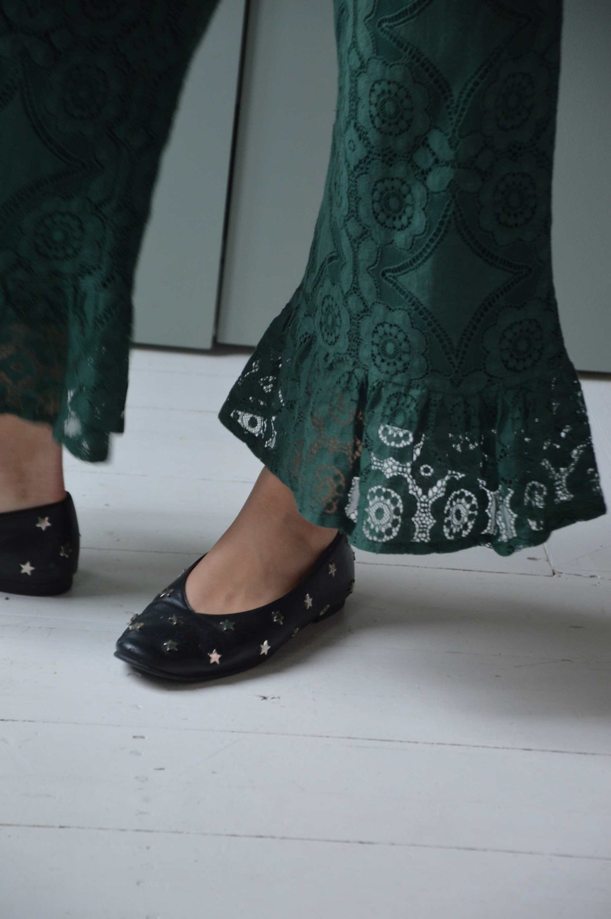 Pantalon Jeu de dentelle vert bouteille