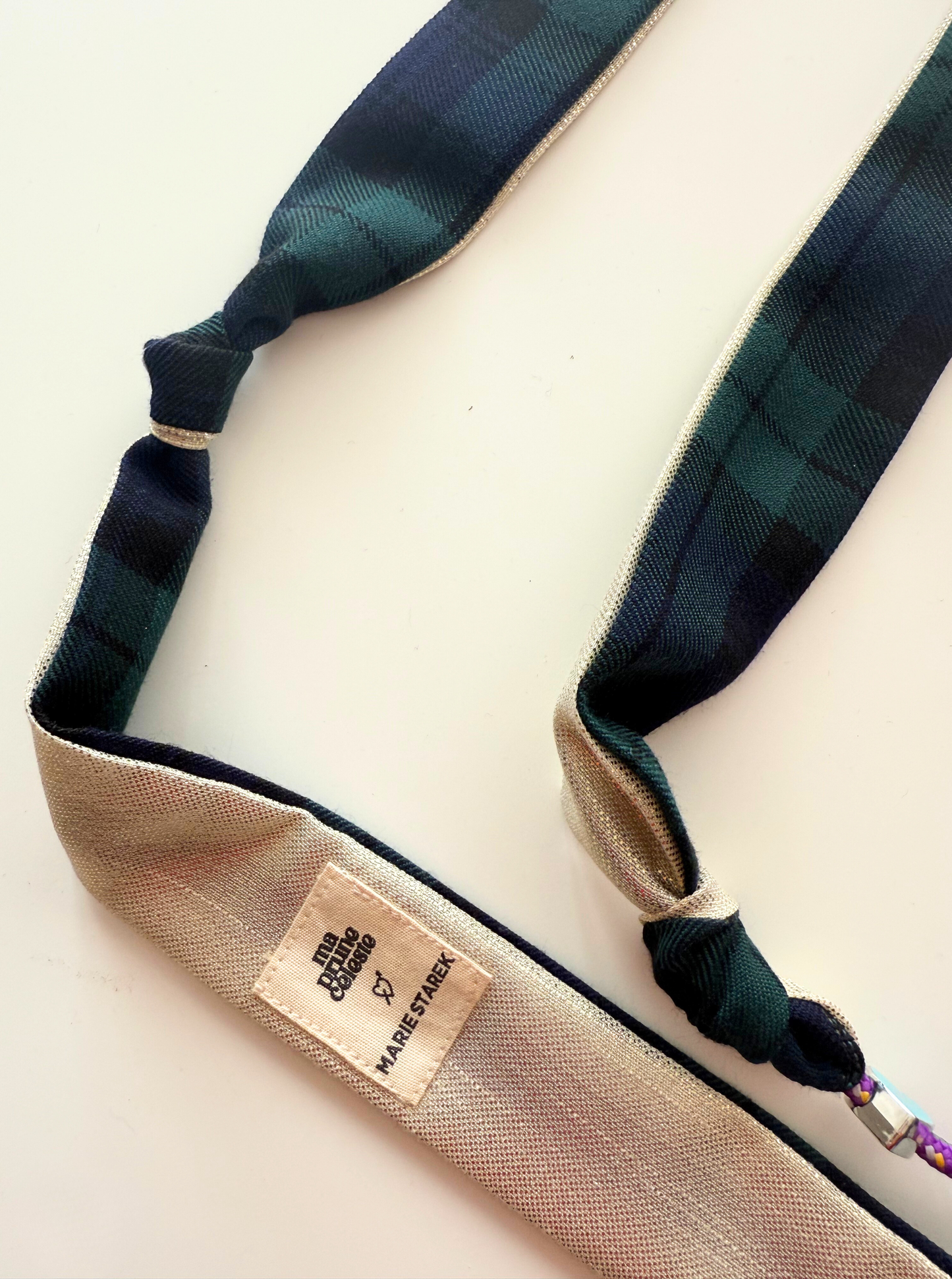 Attache portable Marie Starek & Ma Prune Céleste Tartan Vert et Marine