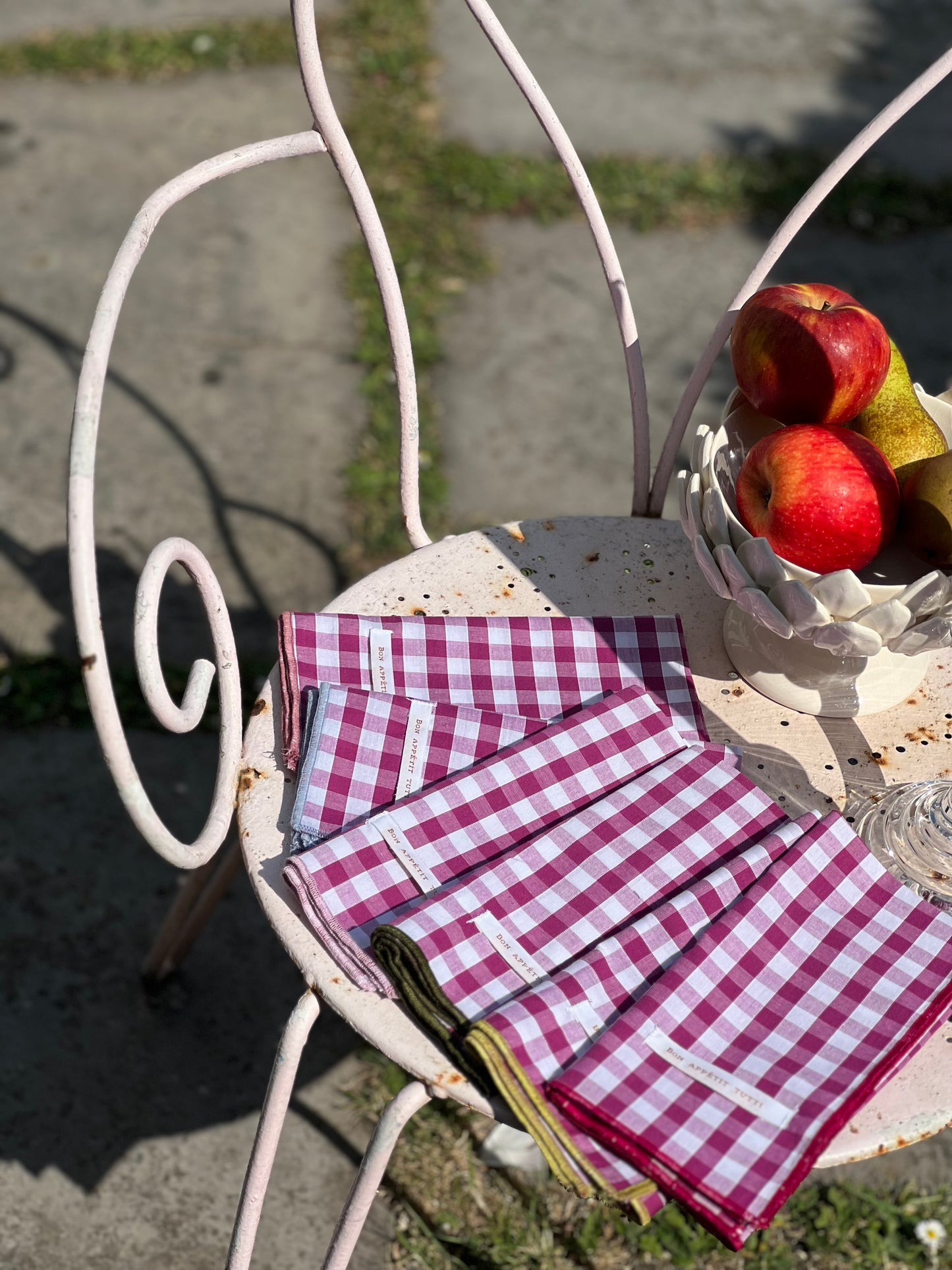 Serviettes de table vichy Aubergine