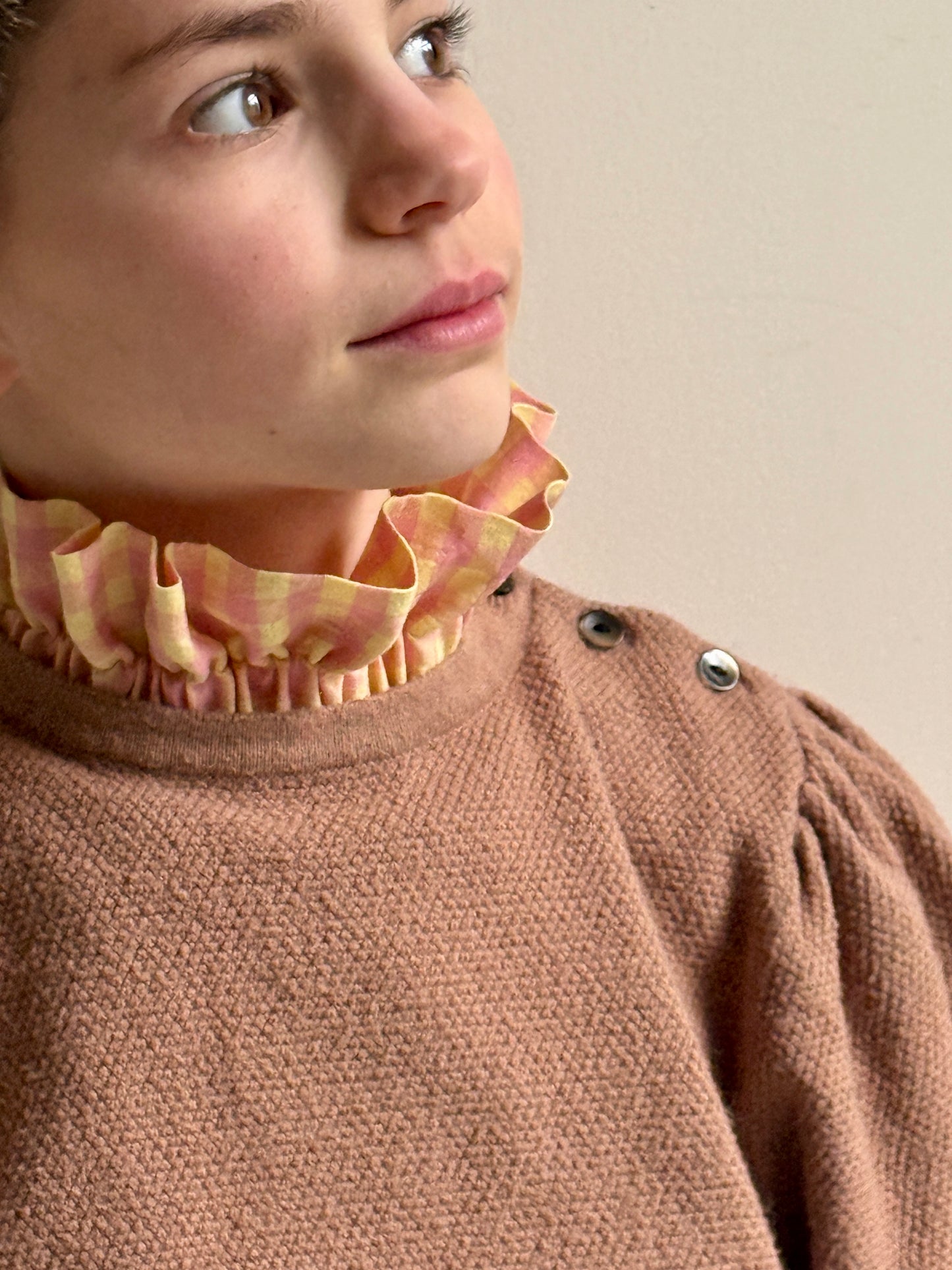 Col vichy Sorbet Rose  et Jaune