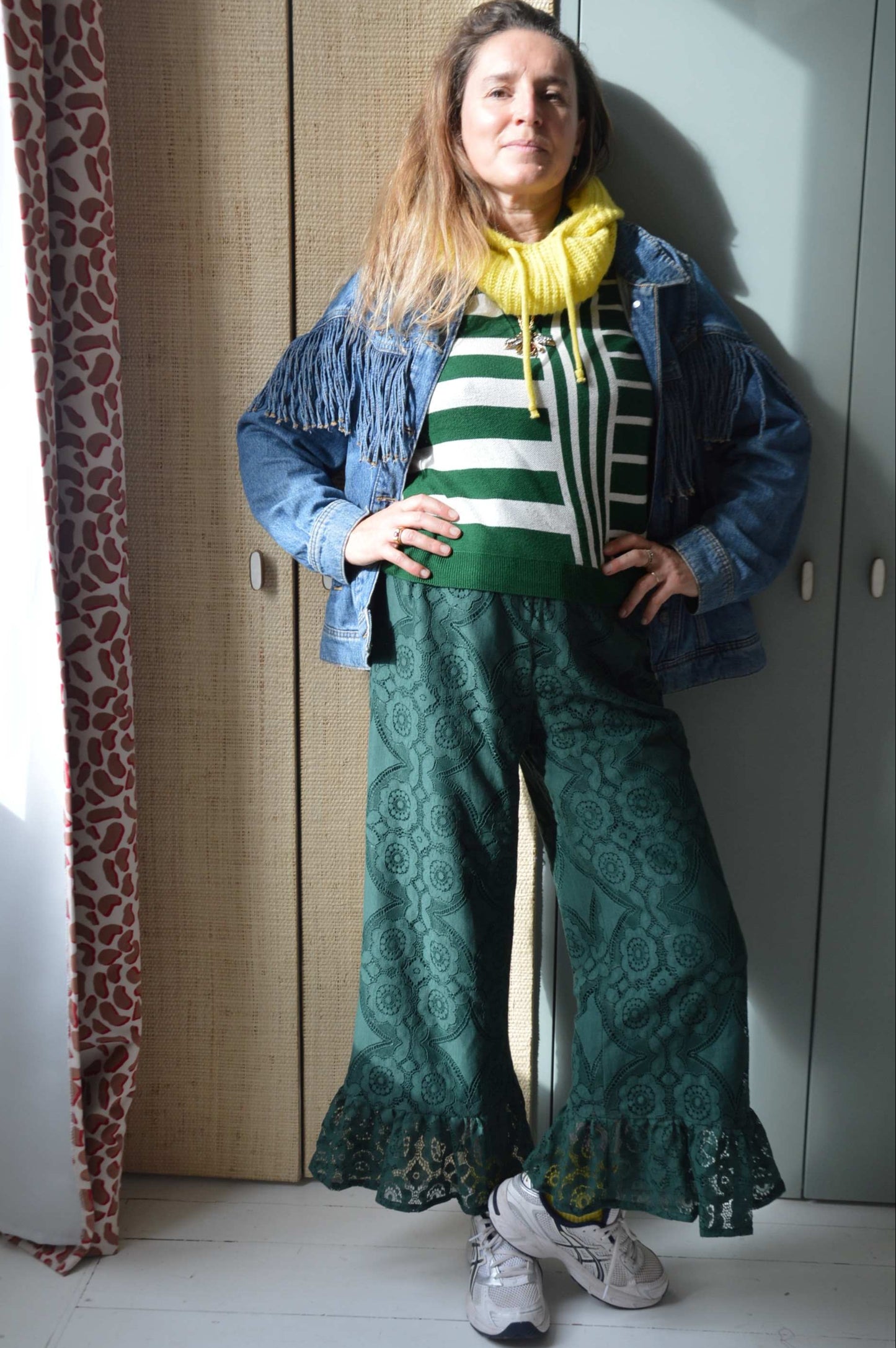 Pantalon Jeu de dentelle vert bouteille