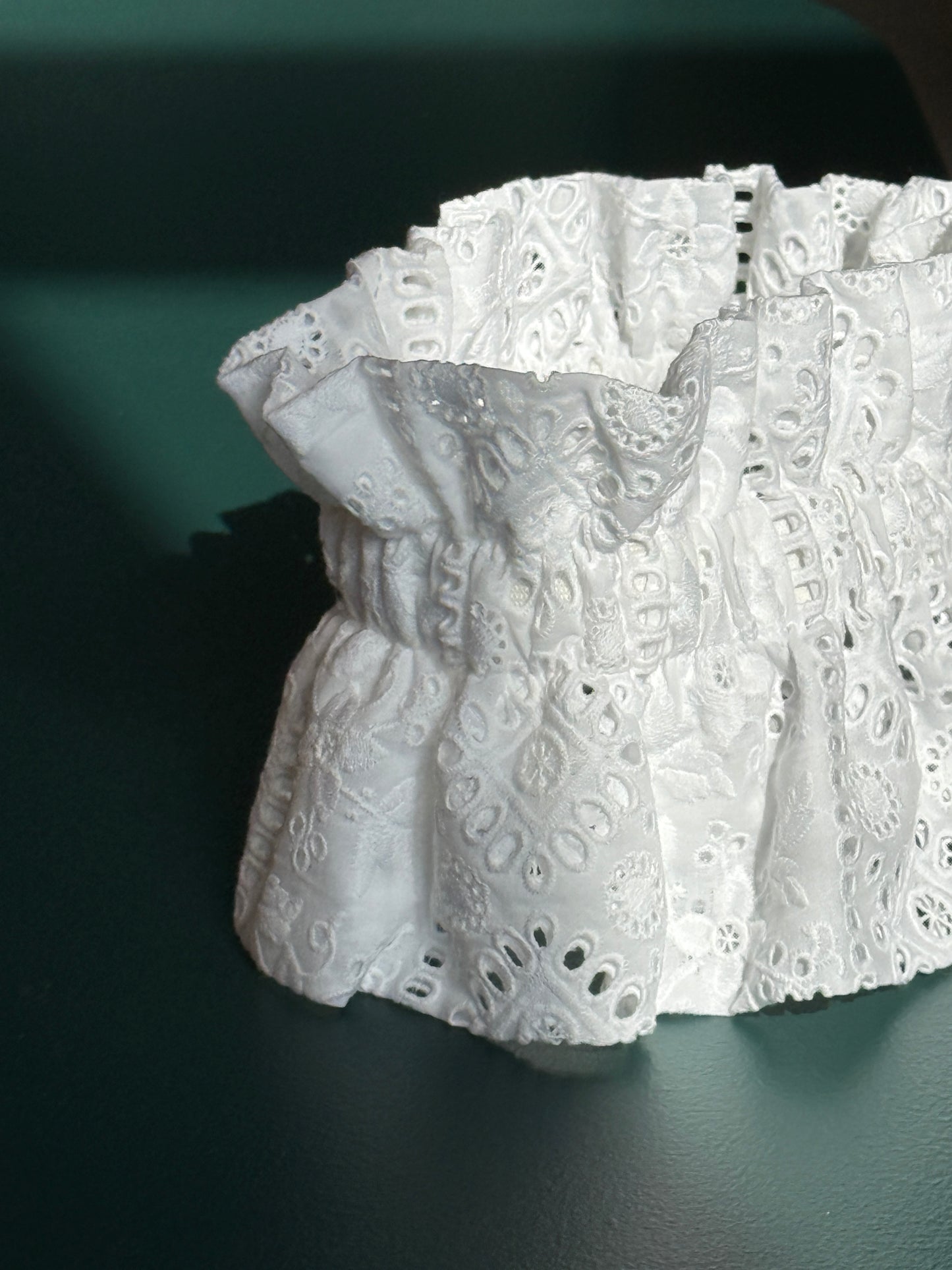 Col amovible broderie anglaise blanche