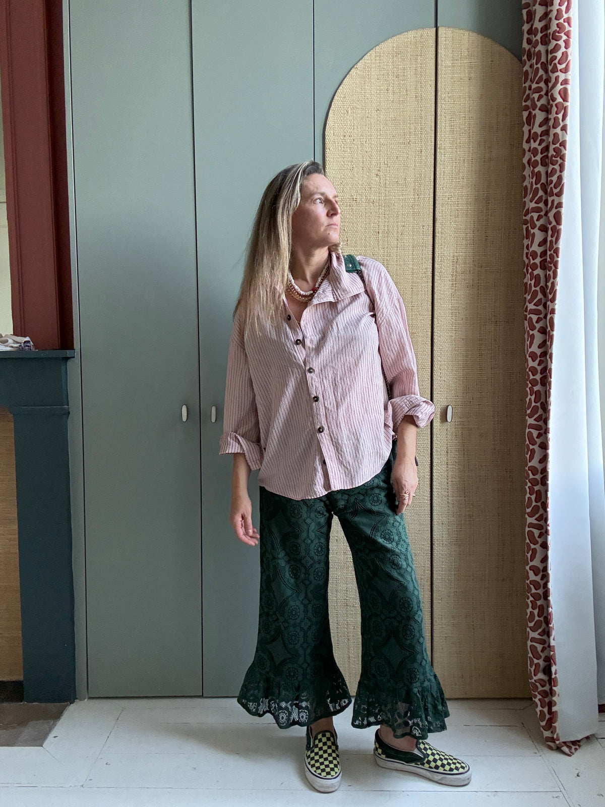 Pantalon Jeu de dentelle vert bouteille