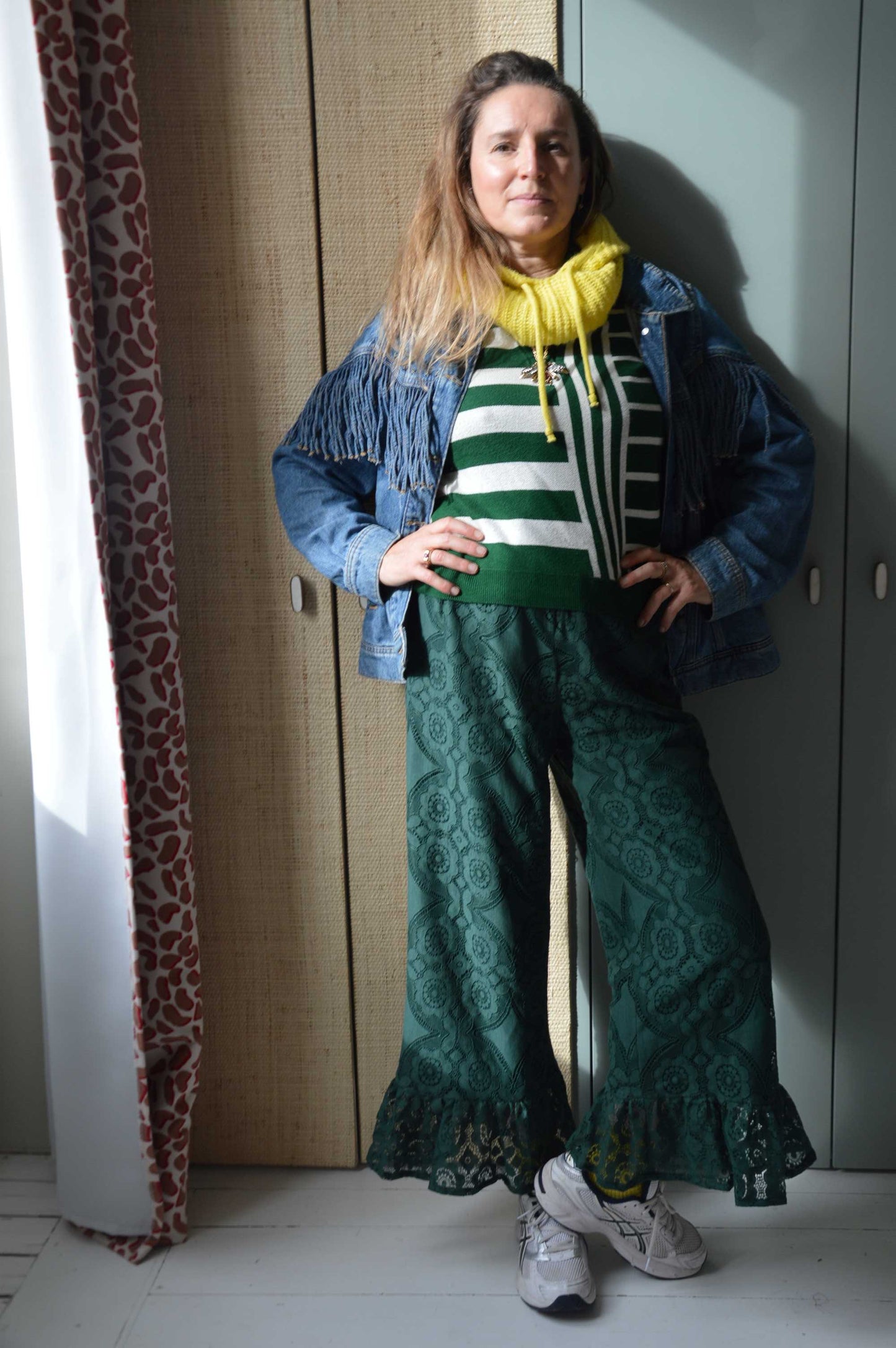 Pantalon Jeu de dentelle vert bouteille