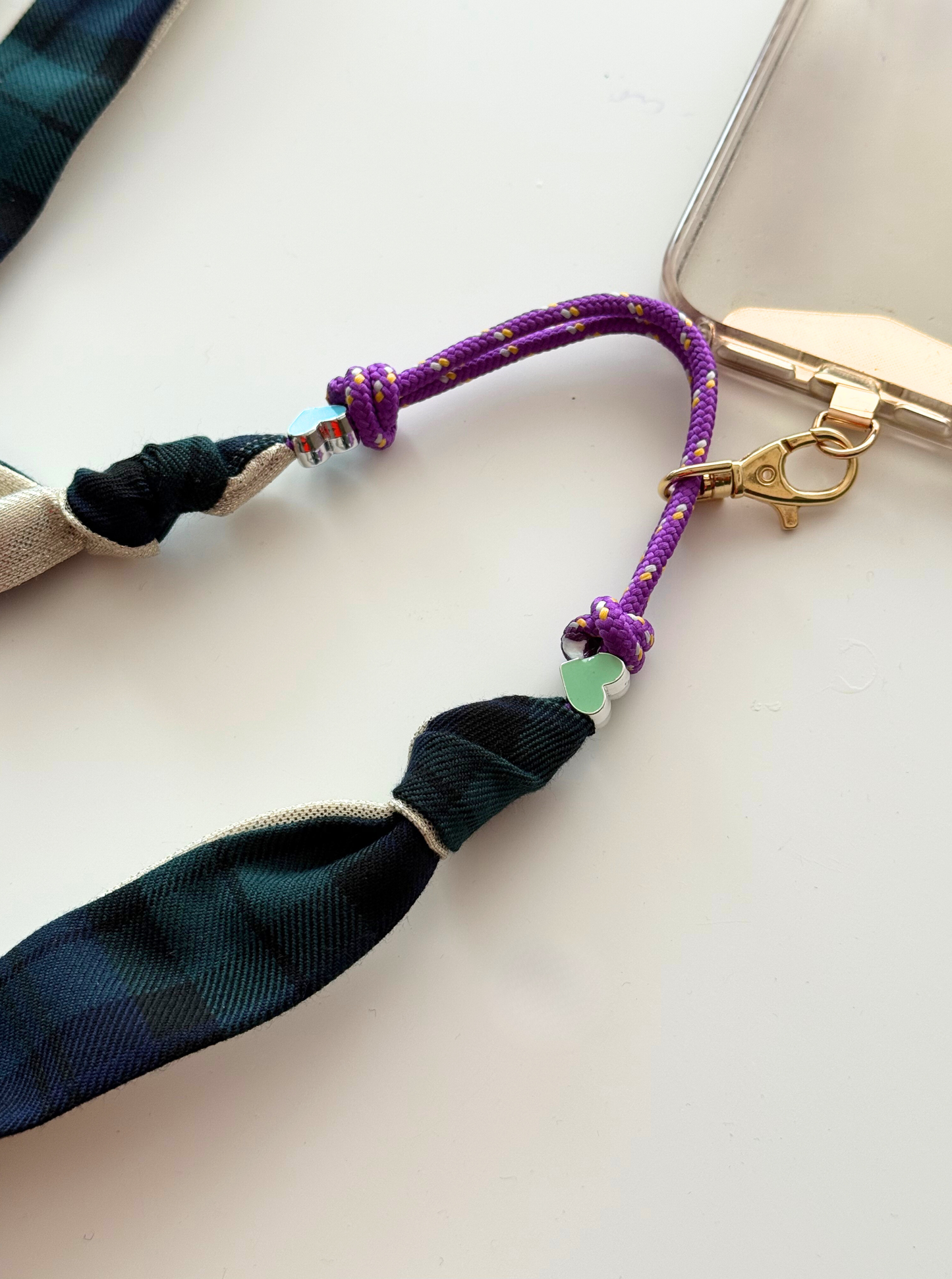 Attache portable Marie Starek & Ma Prune Céleste Tartan Vert et Marine