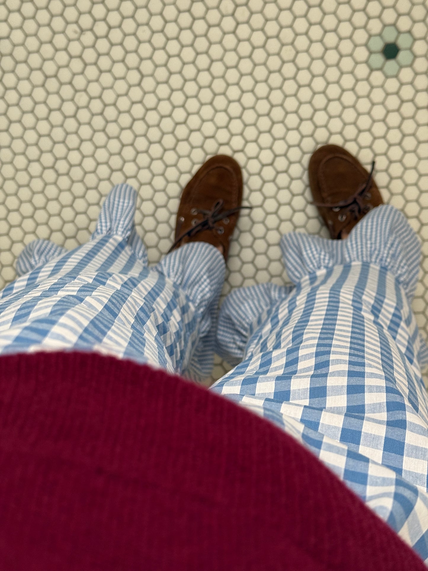 Pantalon vichy à volants