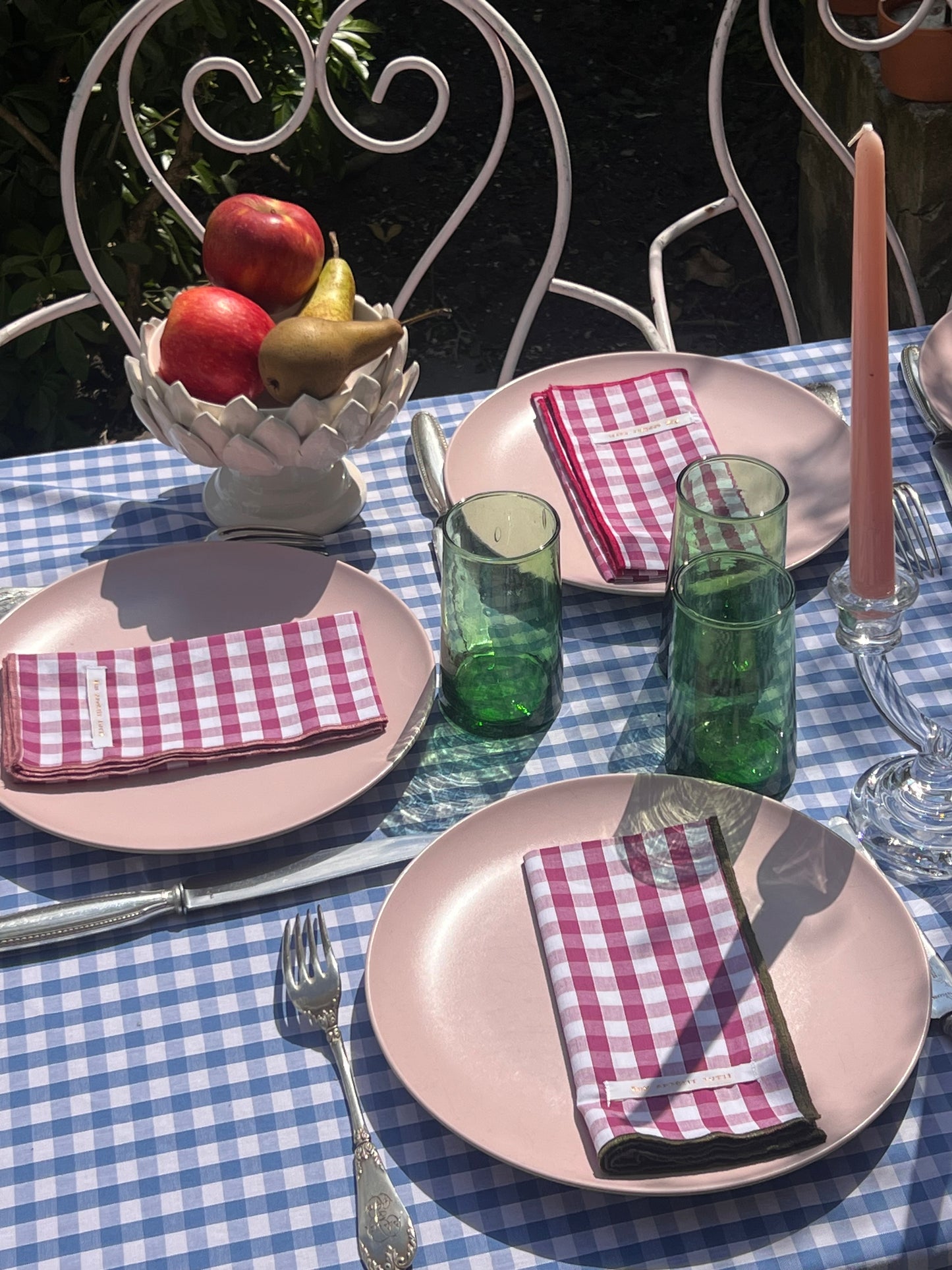 Serviettes de table vichy Aubergine