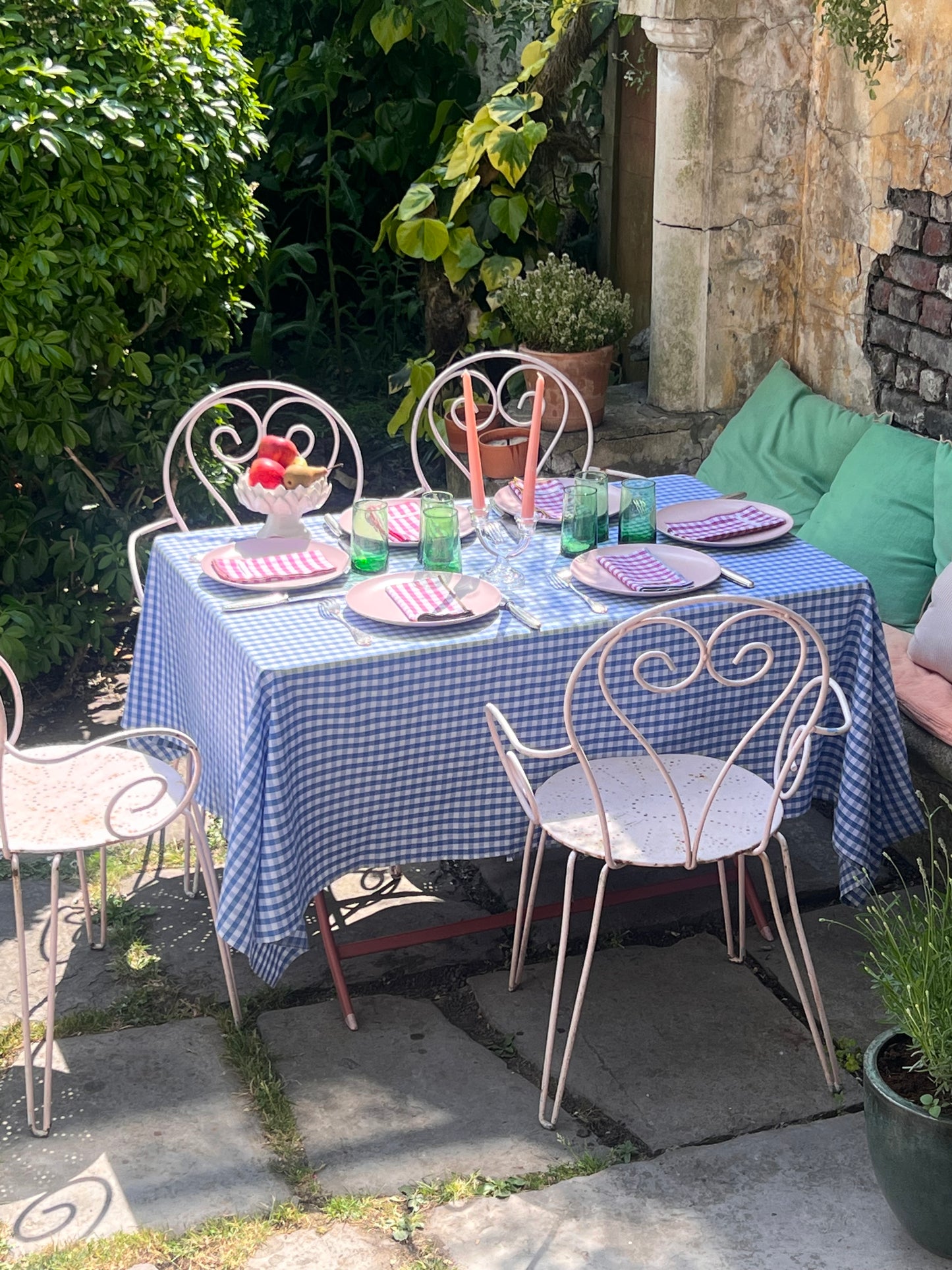 Serviettes de table vichy Aubergine