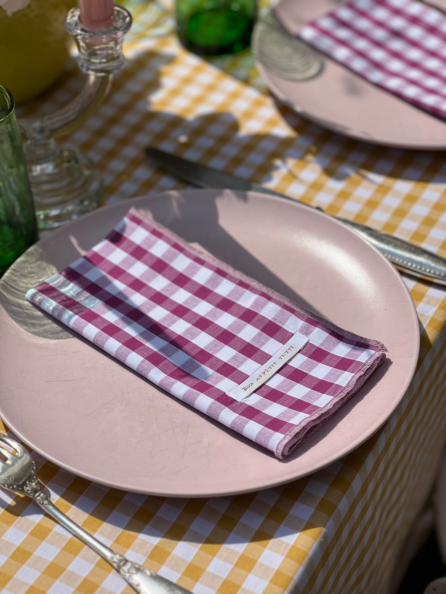 Serviettes de table vichy Aubergine