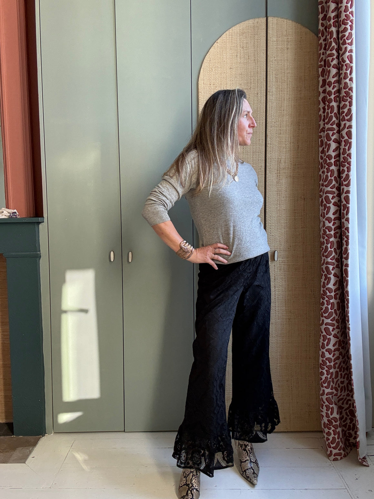 Pantalon Jeu de dentelle noir