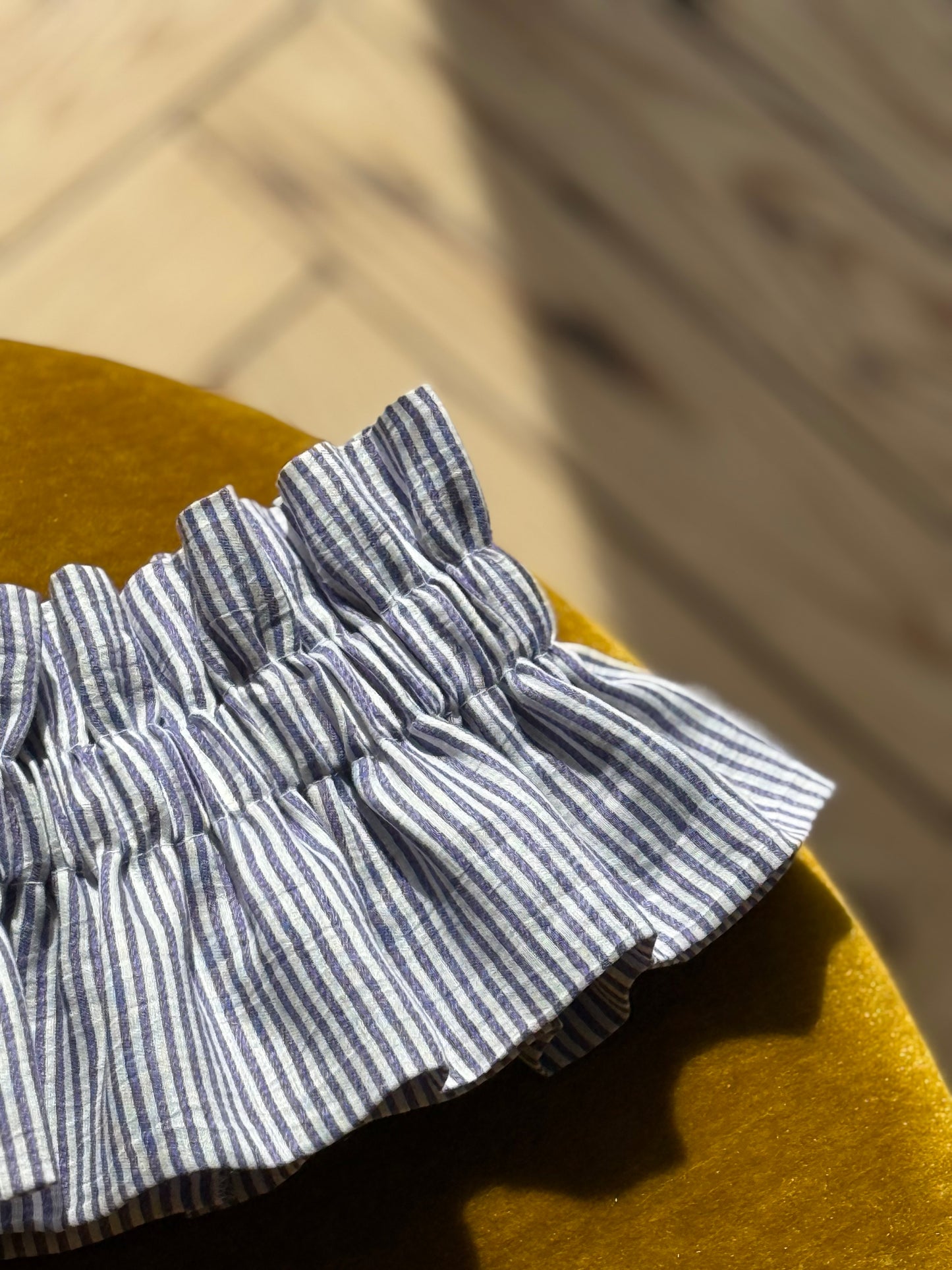 Col seersucker rayé  Violet