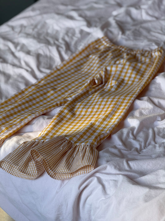 Pantalon vichy à volants