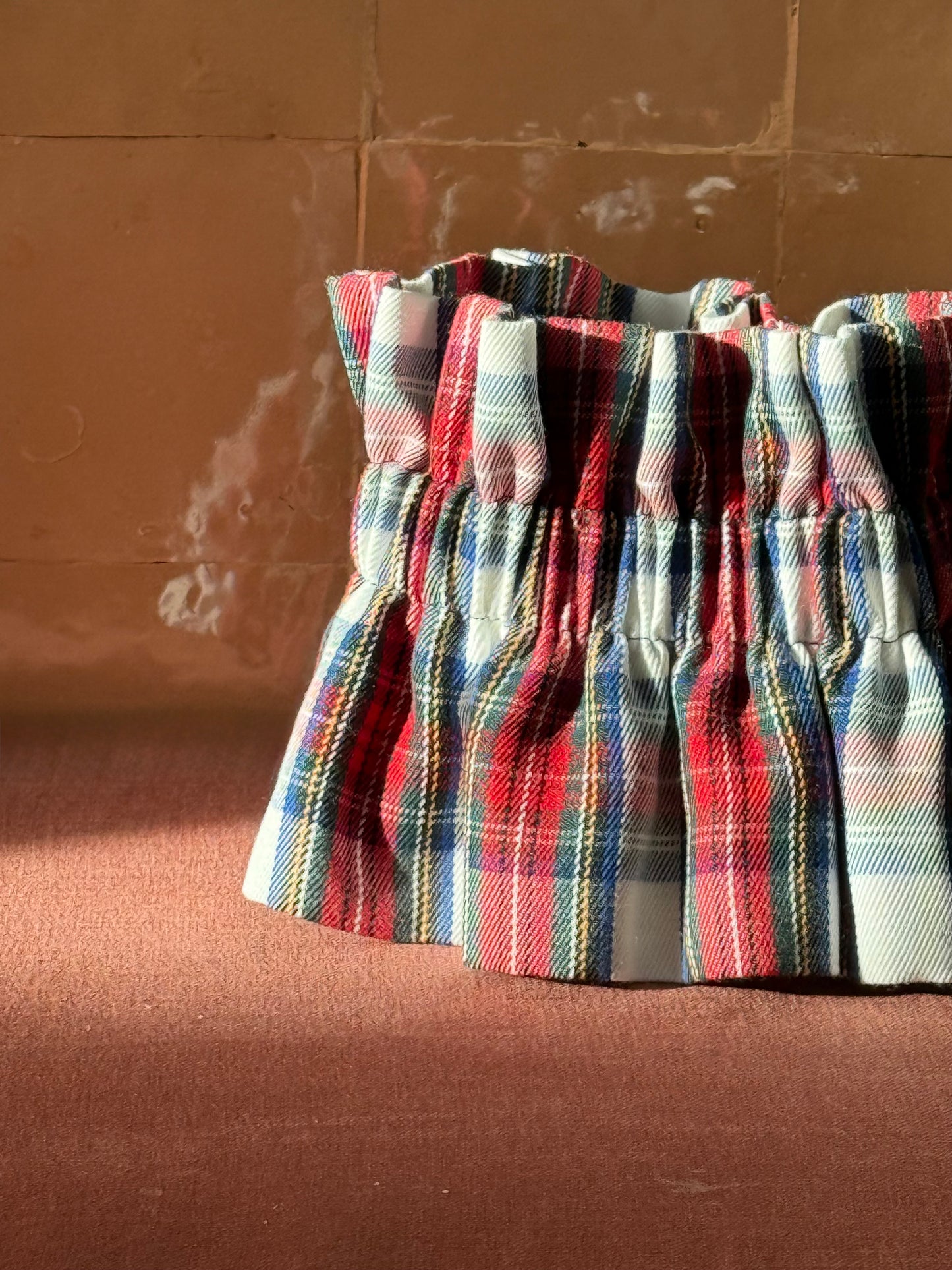 Col Tartan Blanc et rouge