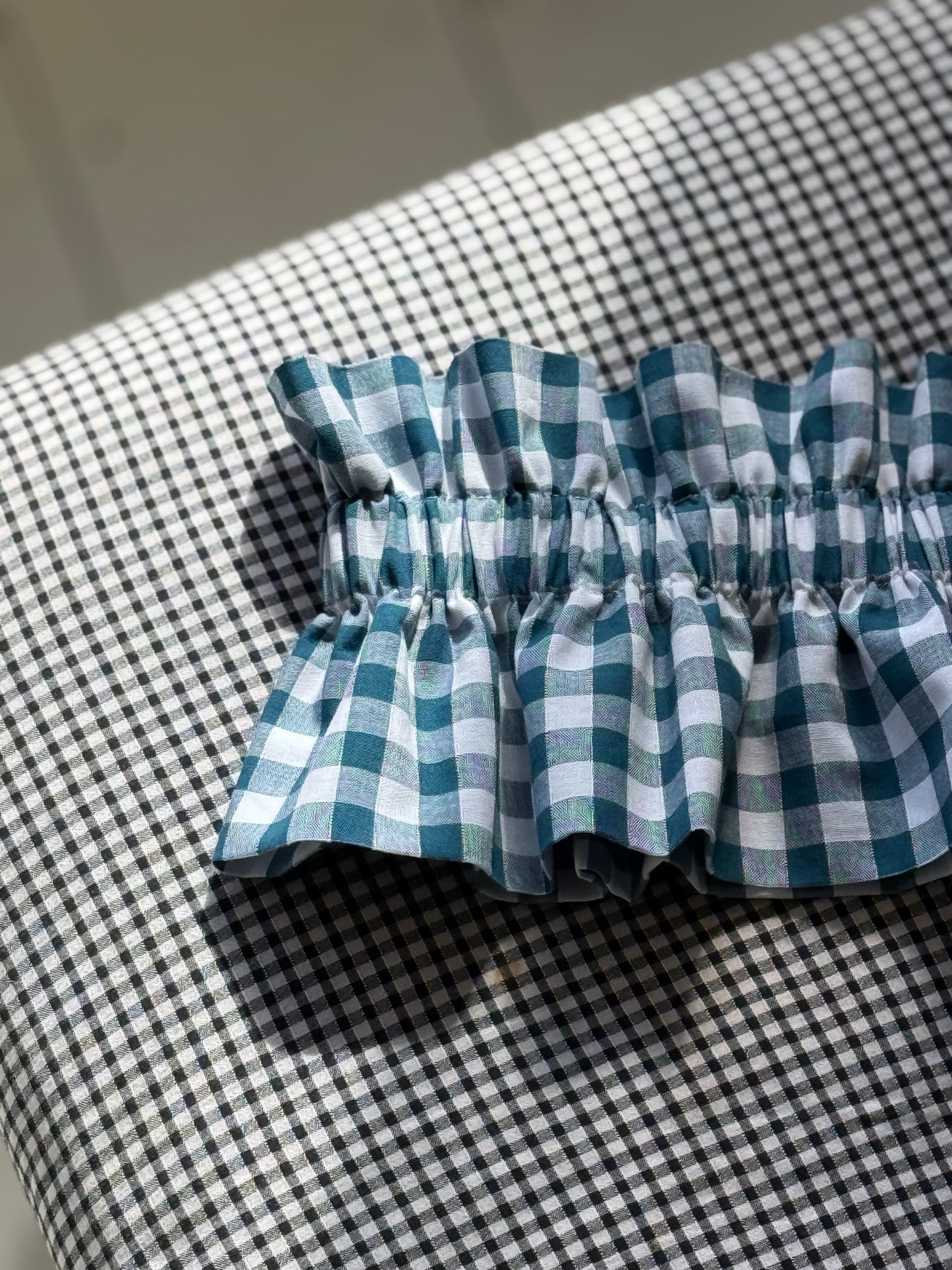 Col vichy Bleu canard