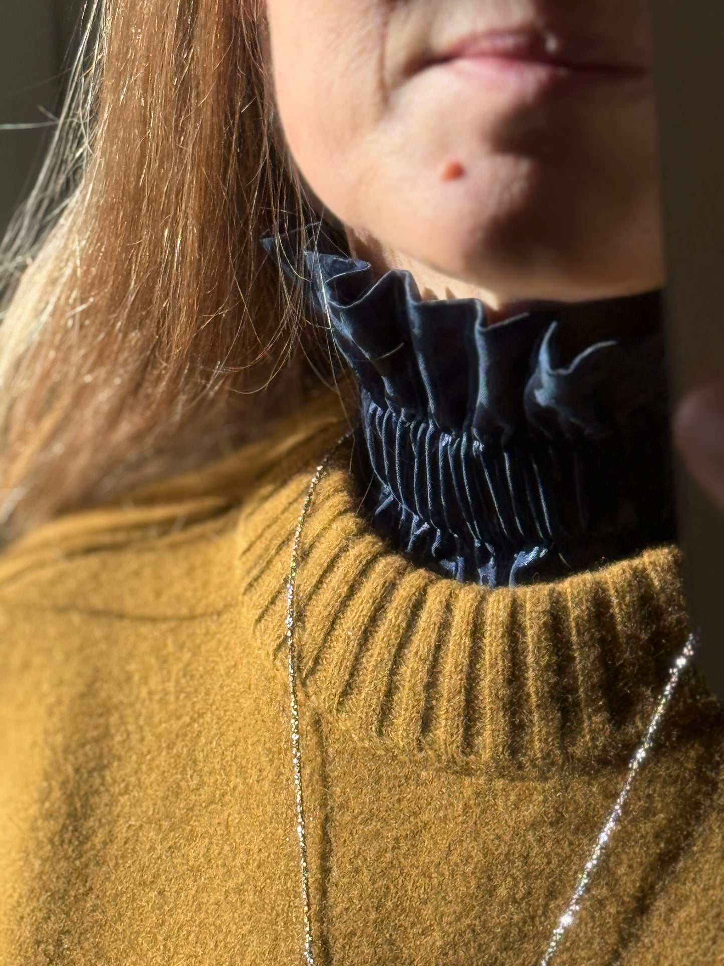 Col Satin Léopard Bleu nuit