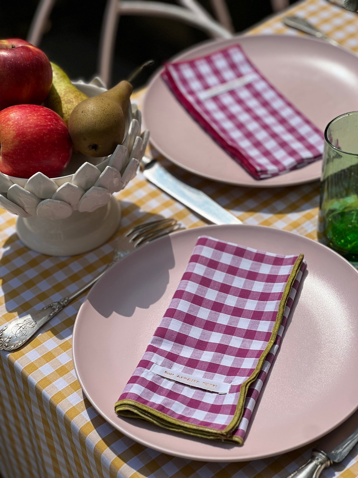 Serviettes de table vichy Aubergine