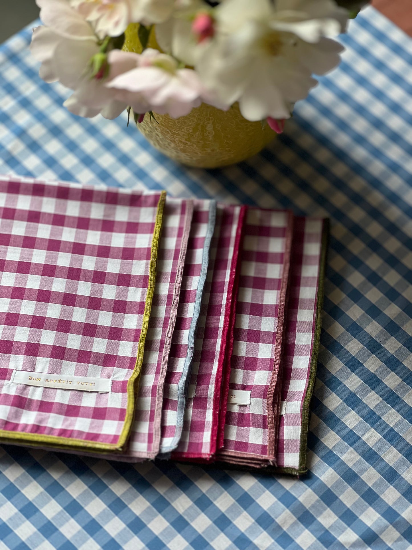Serviettes de table vichy Aubergine