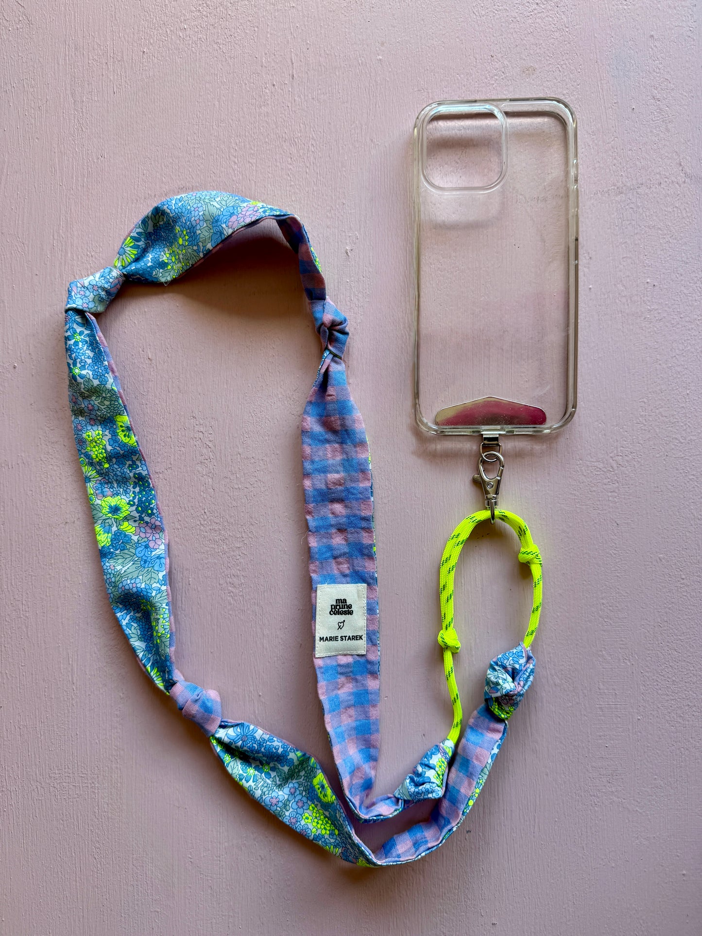Attache portable Marie Starek & Ma Prune Céleste Liberty Margaret Fluo givre