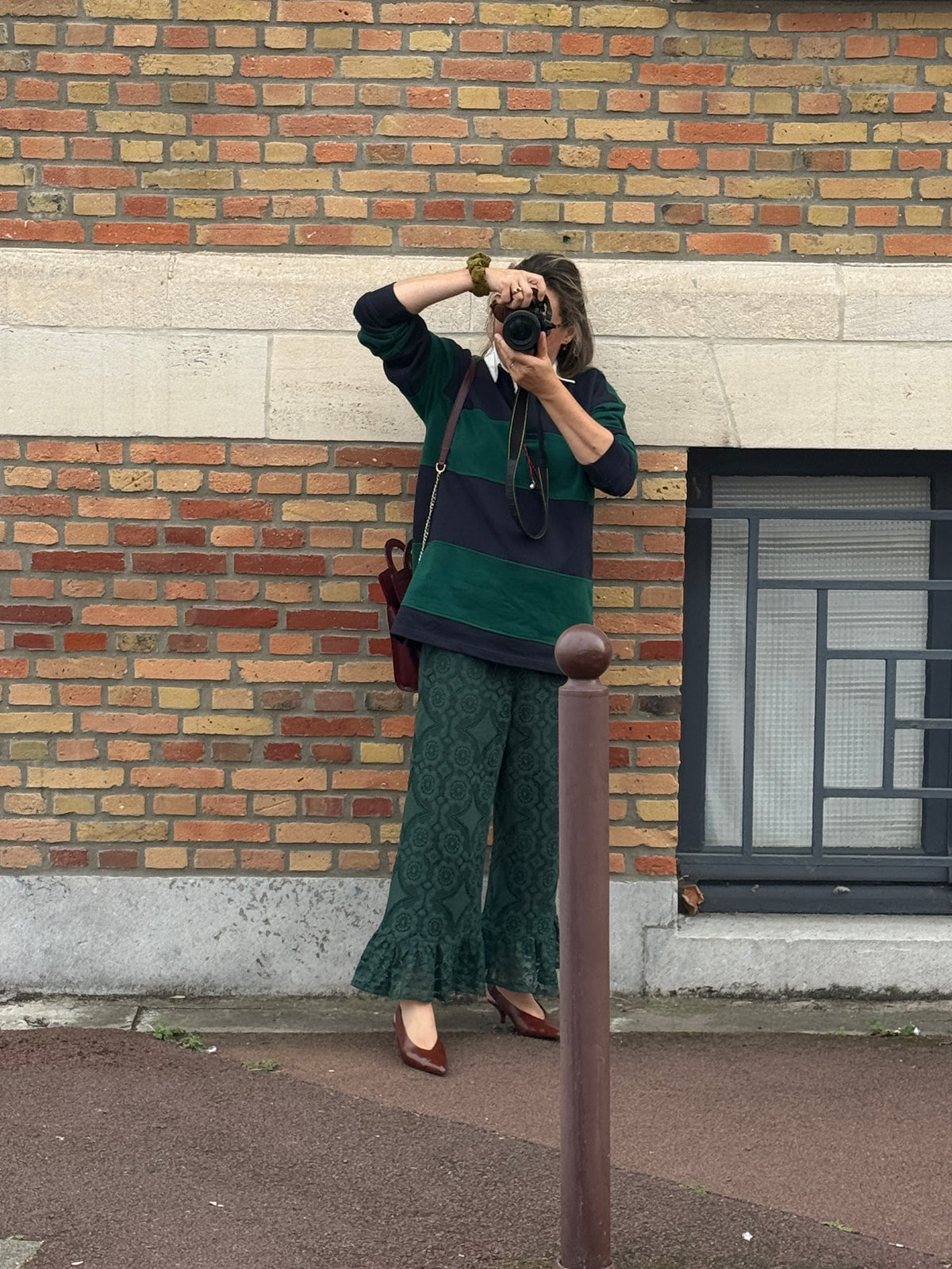 Pantalon Jeu de dentelle vert bouteille