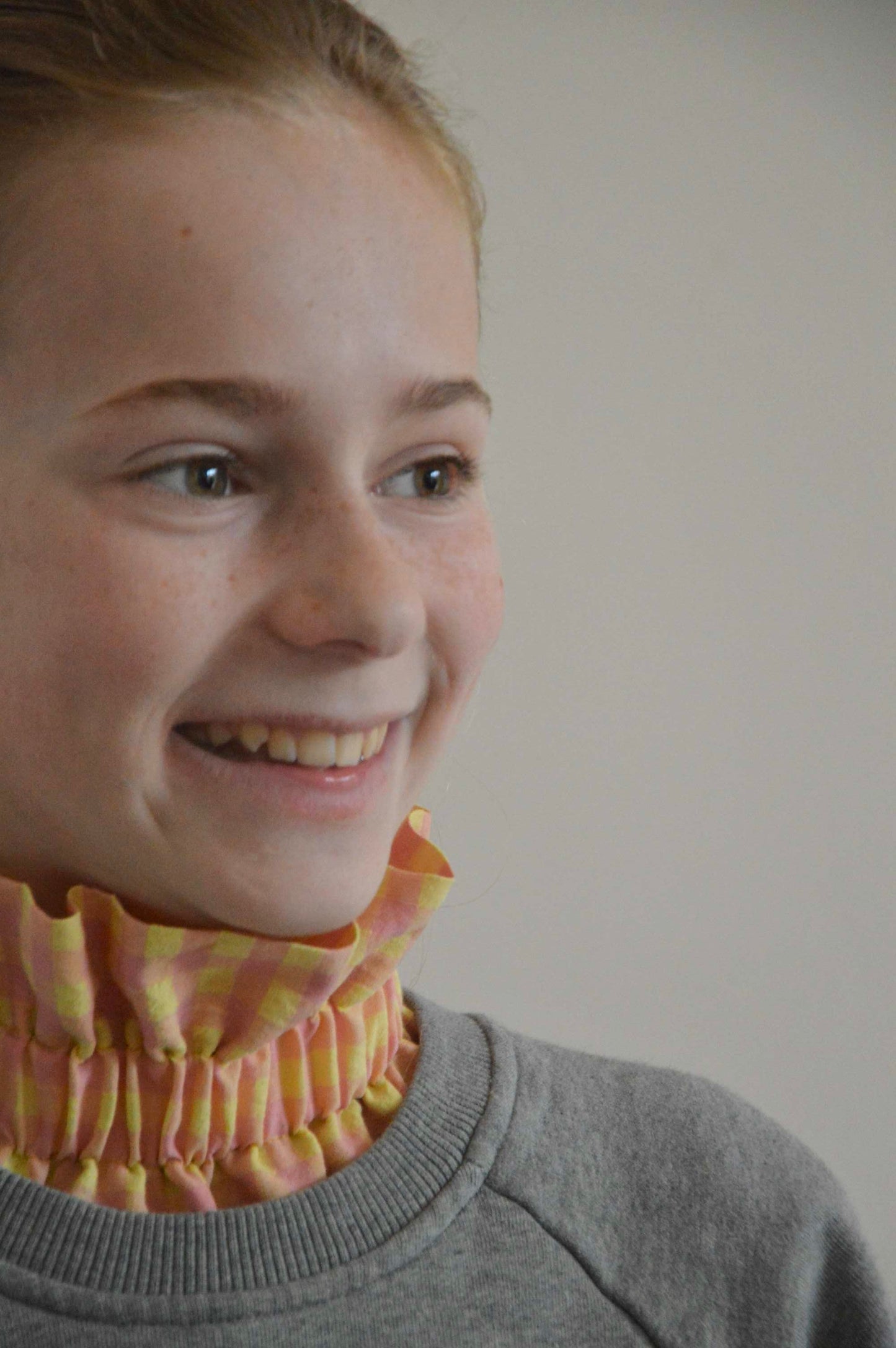 Col vichy Sorbet Rose  et Jaune