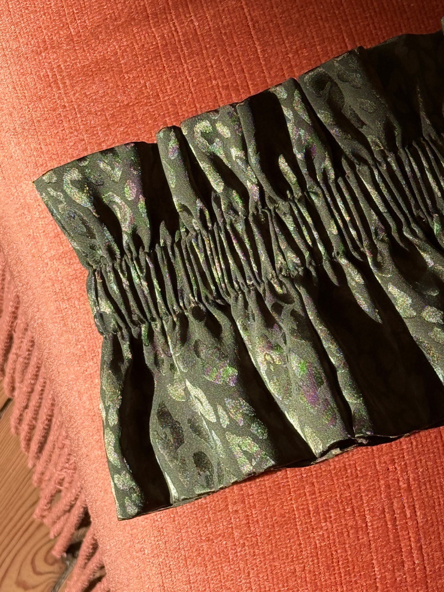 Col Satin Léopard Vert Kaki