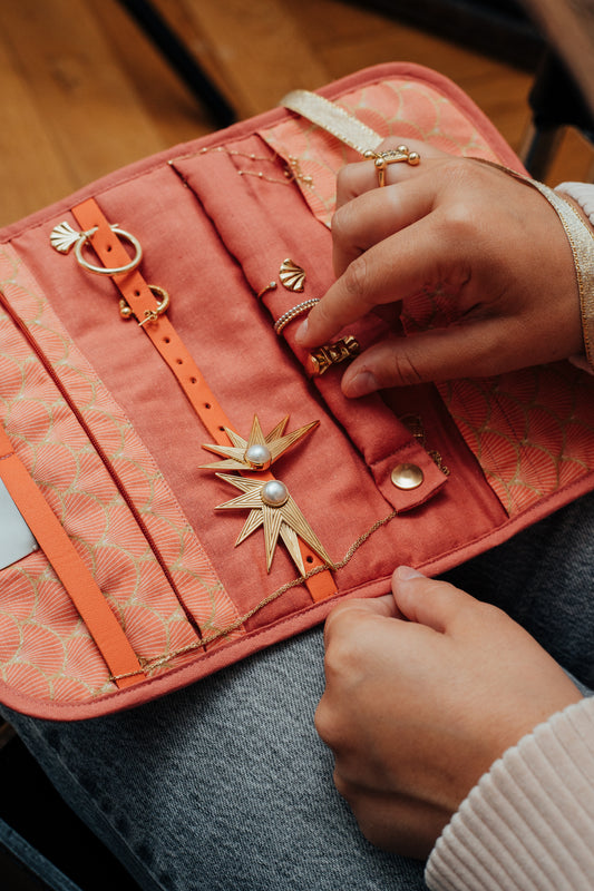 Pochette à bijoux Camille de Soos X Ma Prune Céleste Terracotta