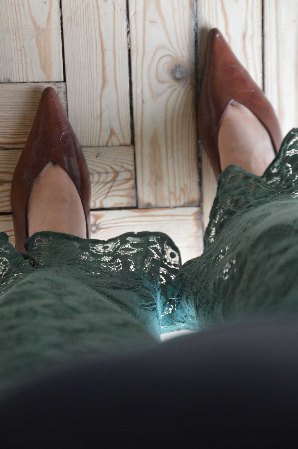 Pantalon Jeu de dentelle vert bouteille