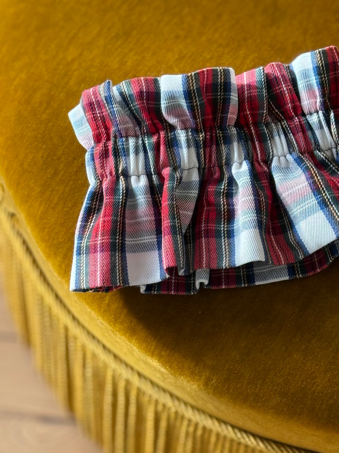 Col Tartan Blanc et rouge