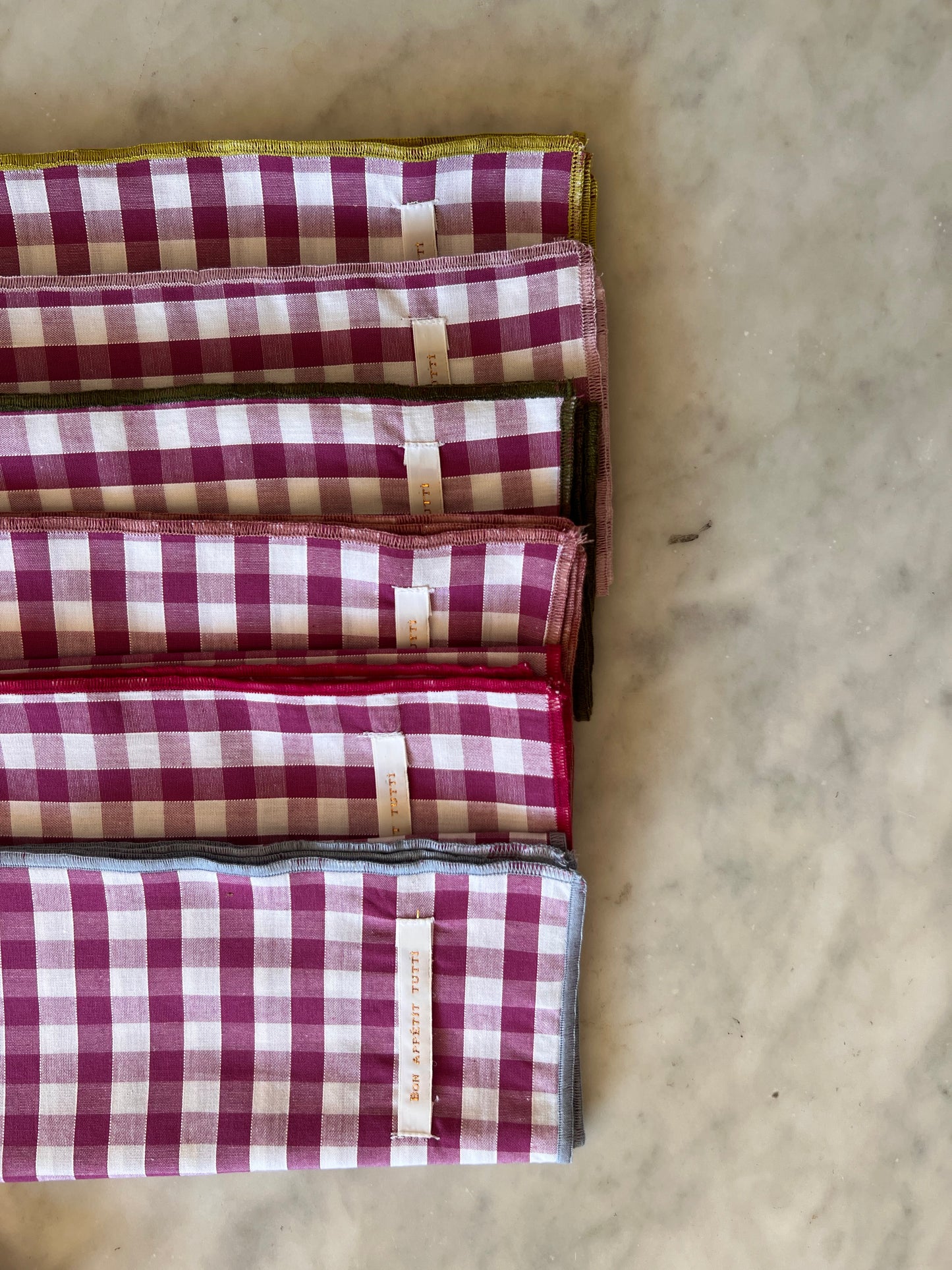 Serviettes de table vichy Aubergine