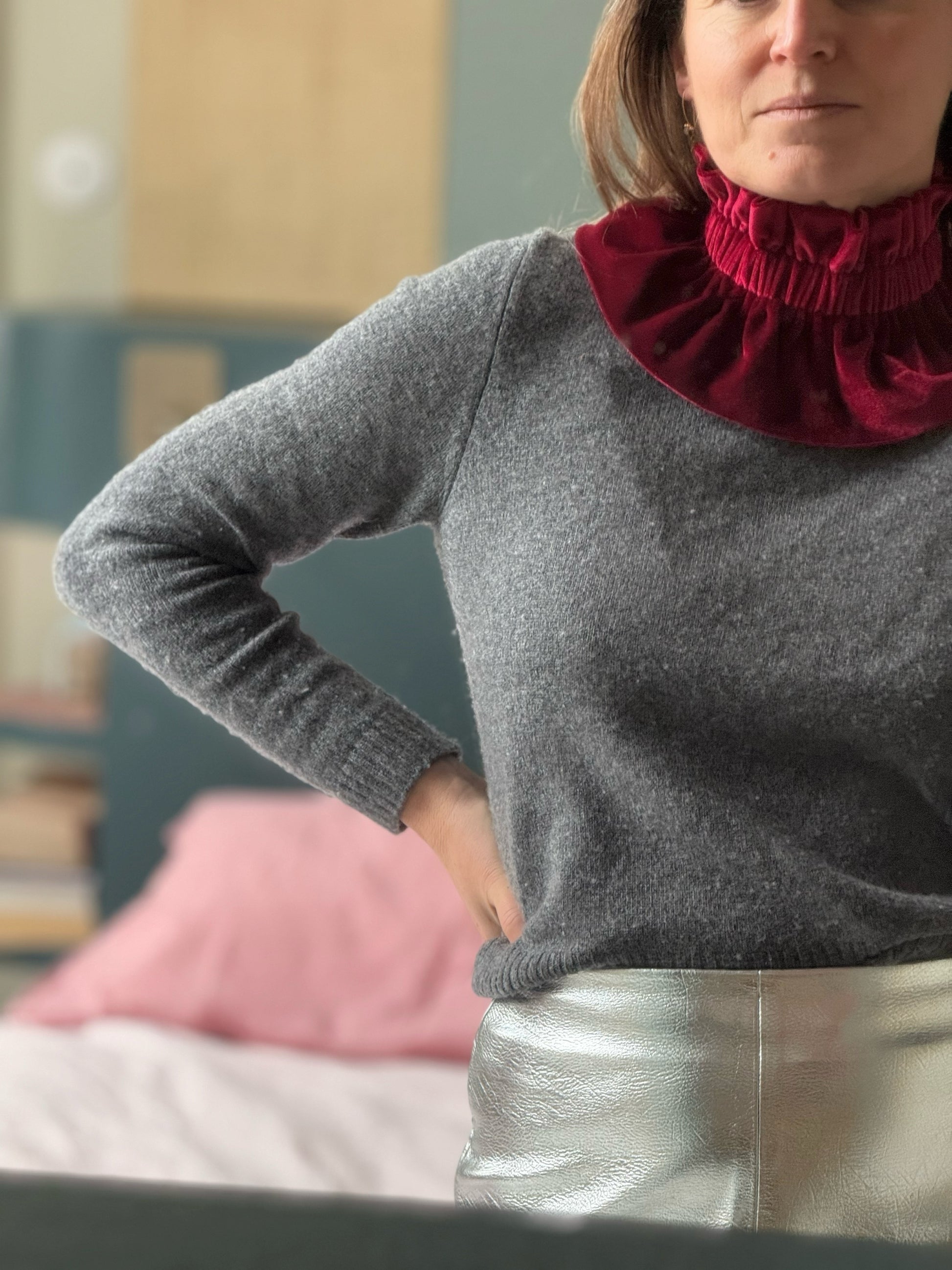 col amovible velours