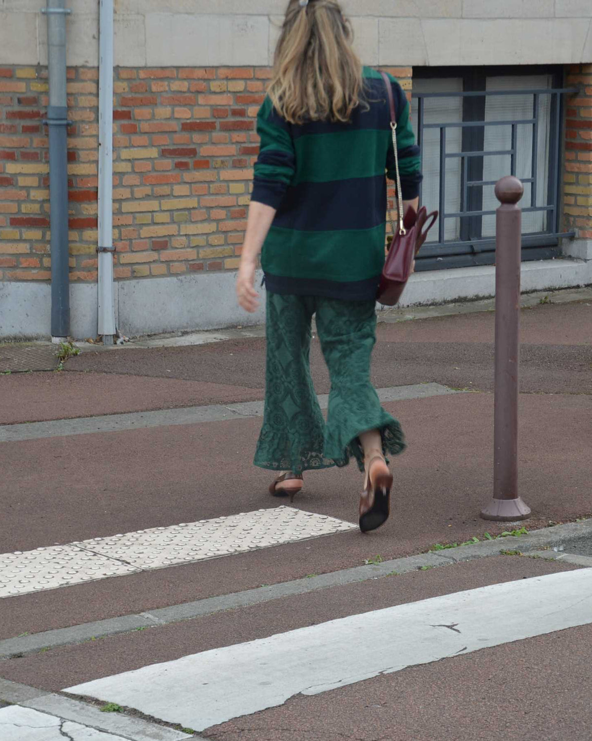 Pantalon Jeu de dentelle vert bouteille