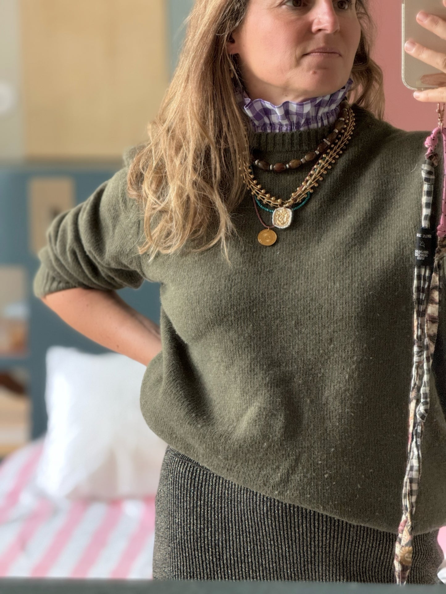 Col Amovible Vichy Violine