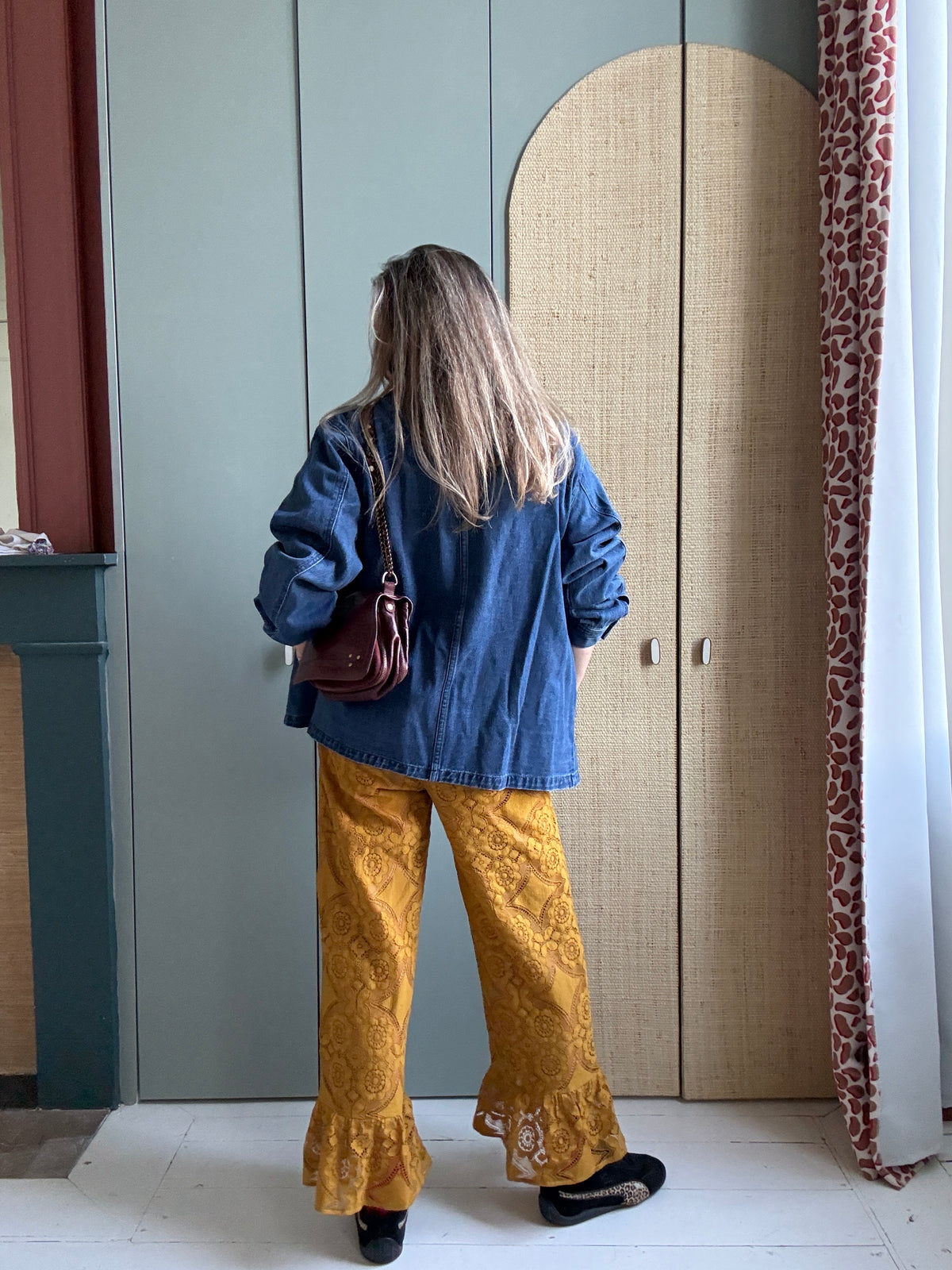 Pantalon Jeu de dentelle moutarde