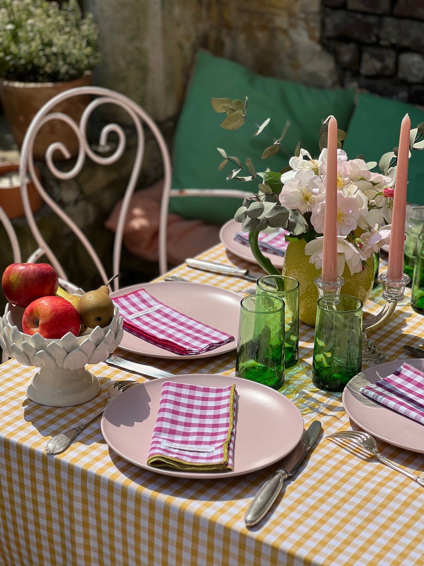 Serviettes de table vichy Aubergine