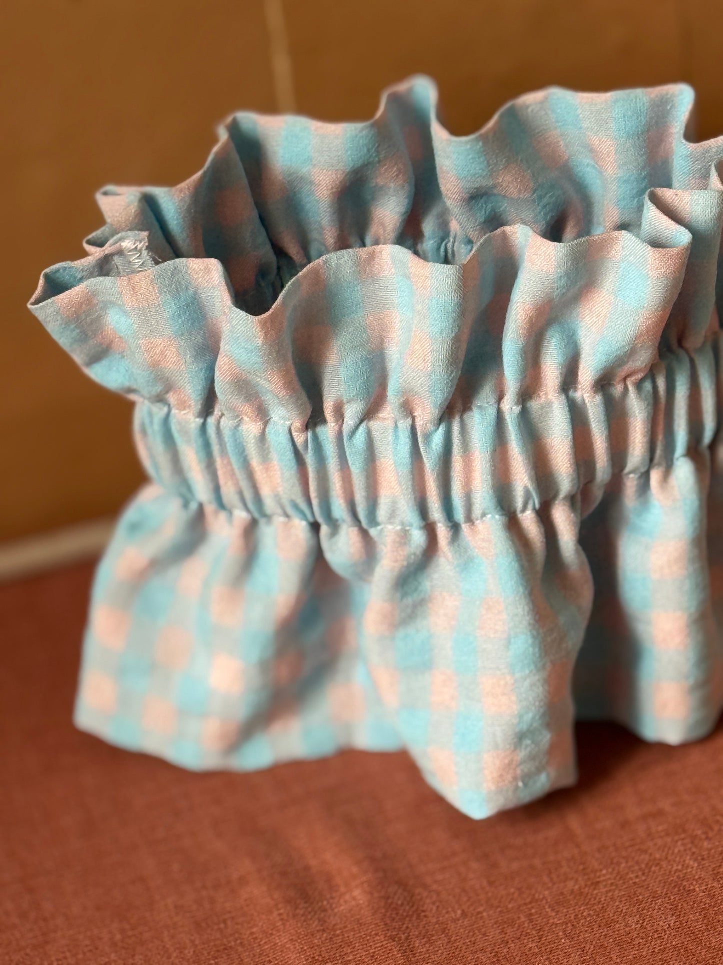 Col vichy Sorbet Bleu glacier et Rose