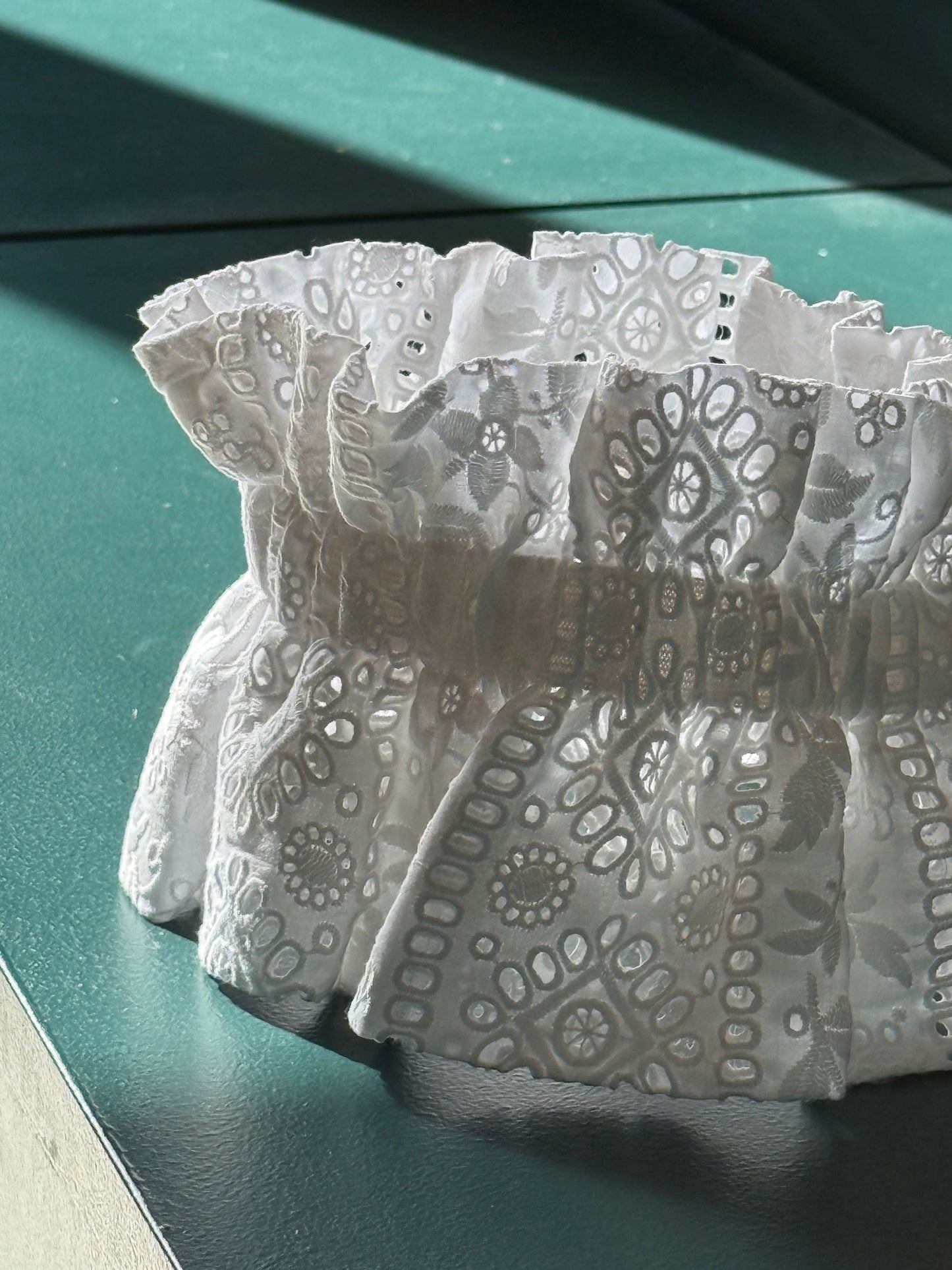 Col amovible broderie anglaise blanche