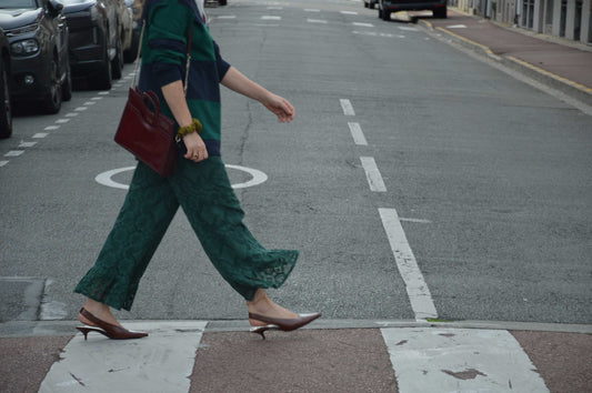 Pantalon Jeu de dentelle vert bouteille
