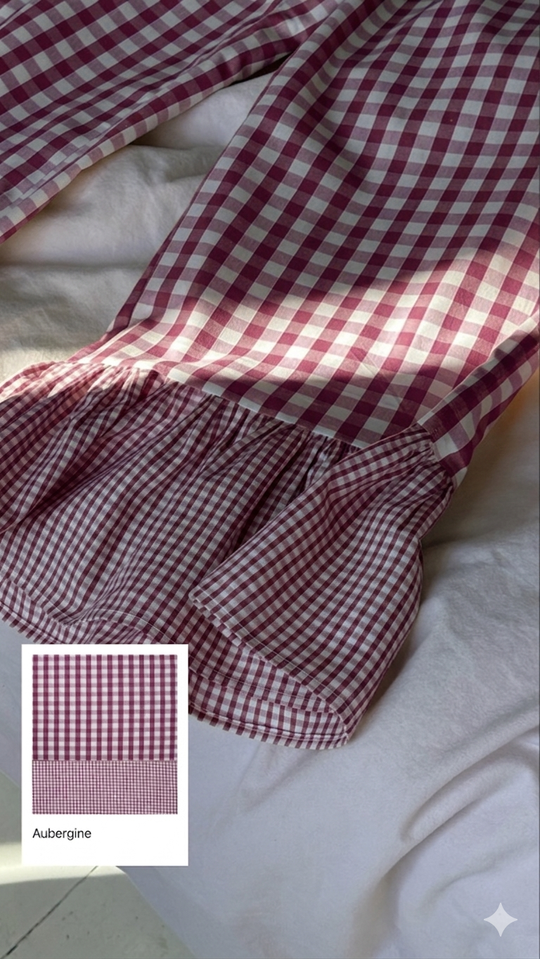 Pantalon vichy à volants