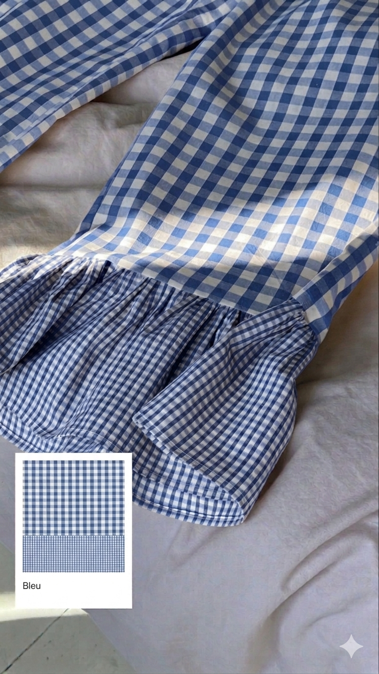Pantalon vichy à volants